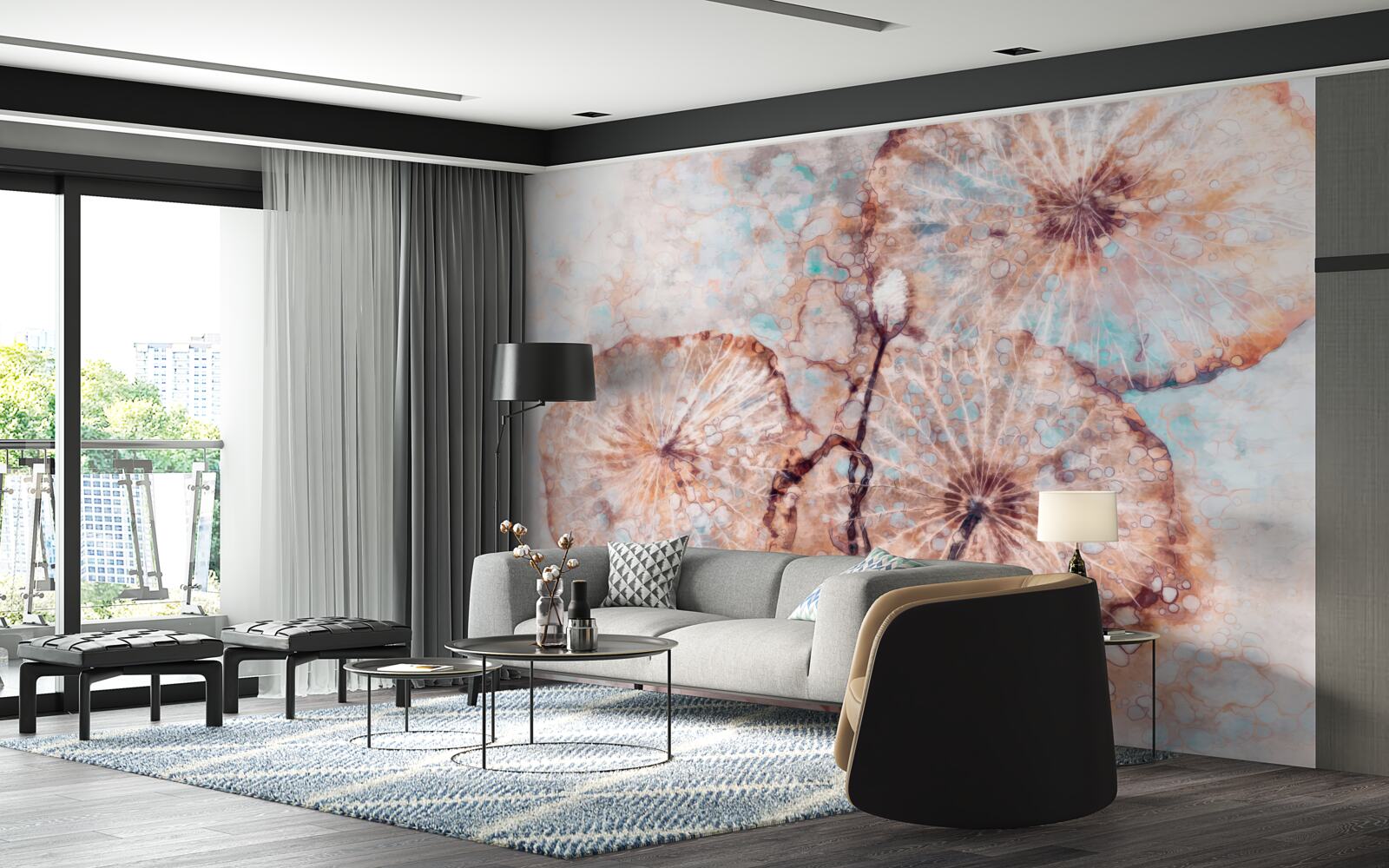 Fotobehang plant op een ongebruikelijke manier gepresenteerd