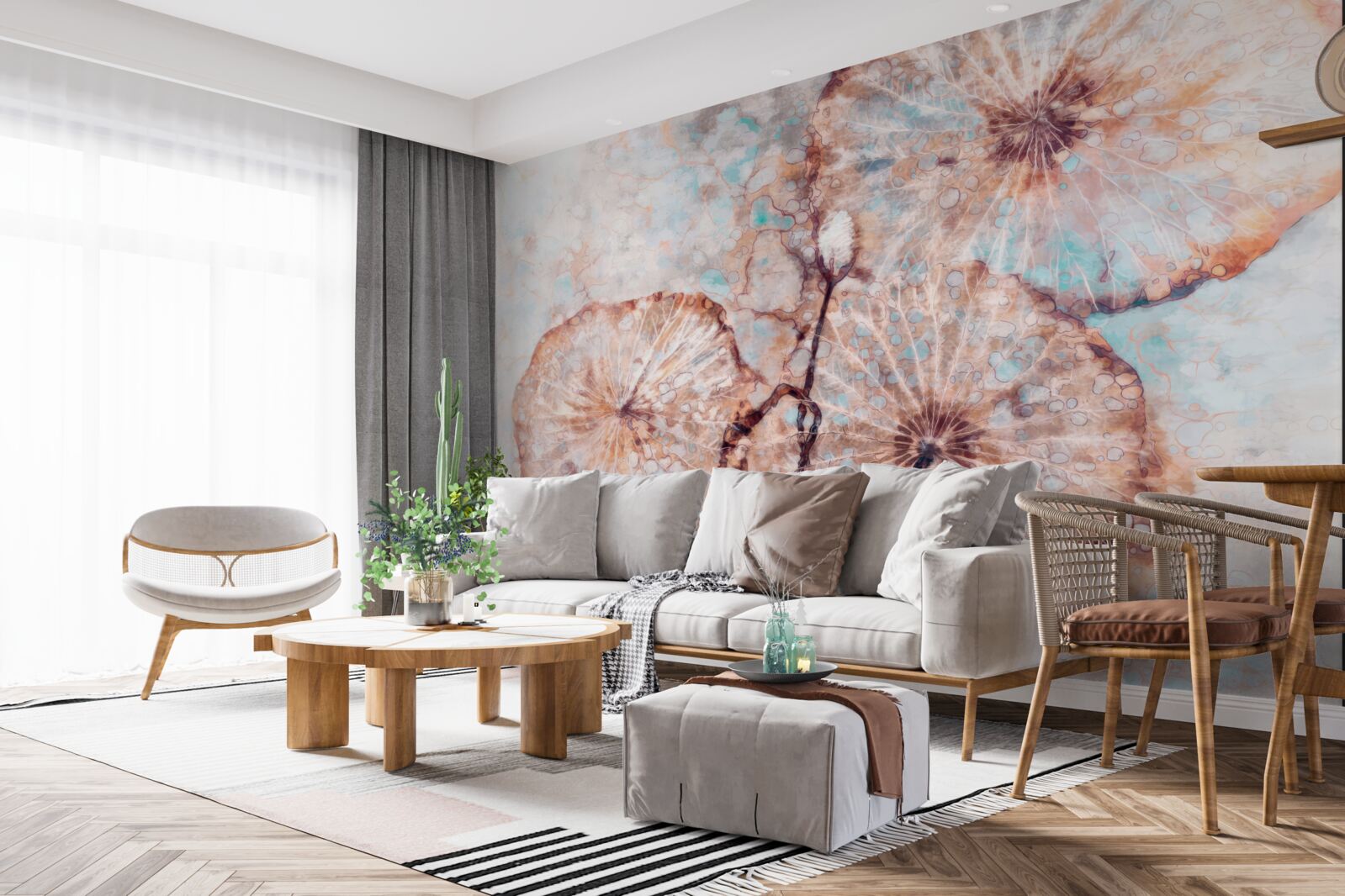 Fotobehang plant op een ongebruikelijke manier gepresenteerd