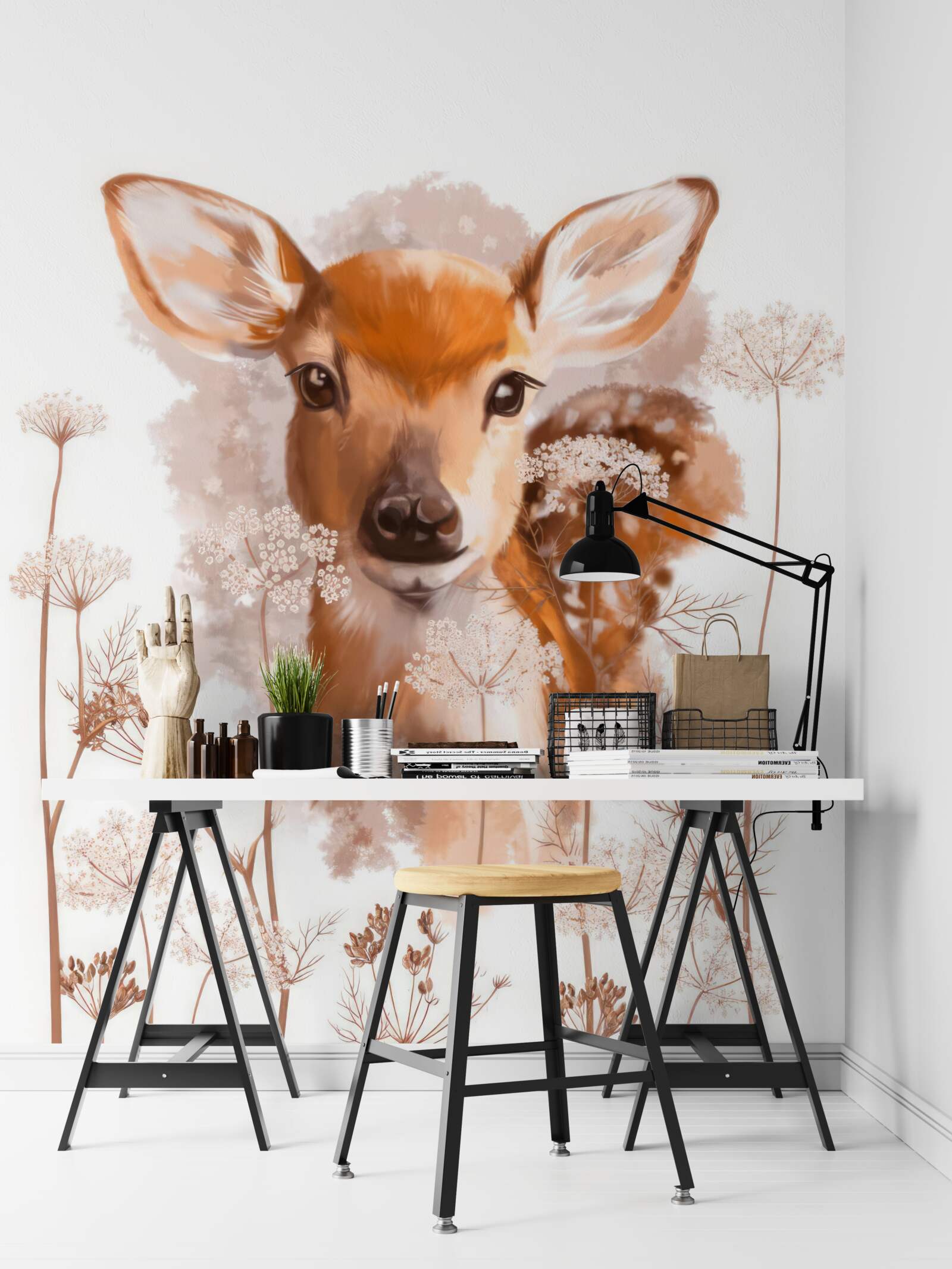 Fotobehang op de foto van een hert