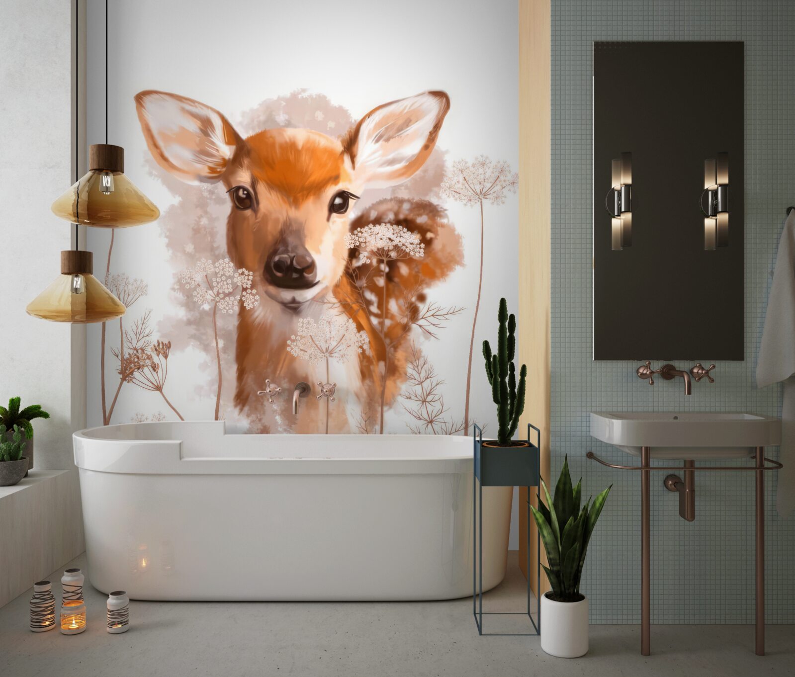 Fotobehang op de foto van een hert