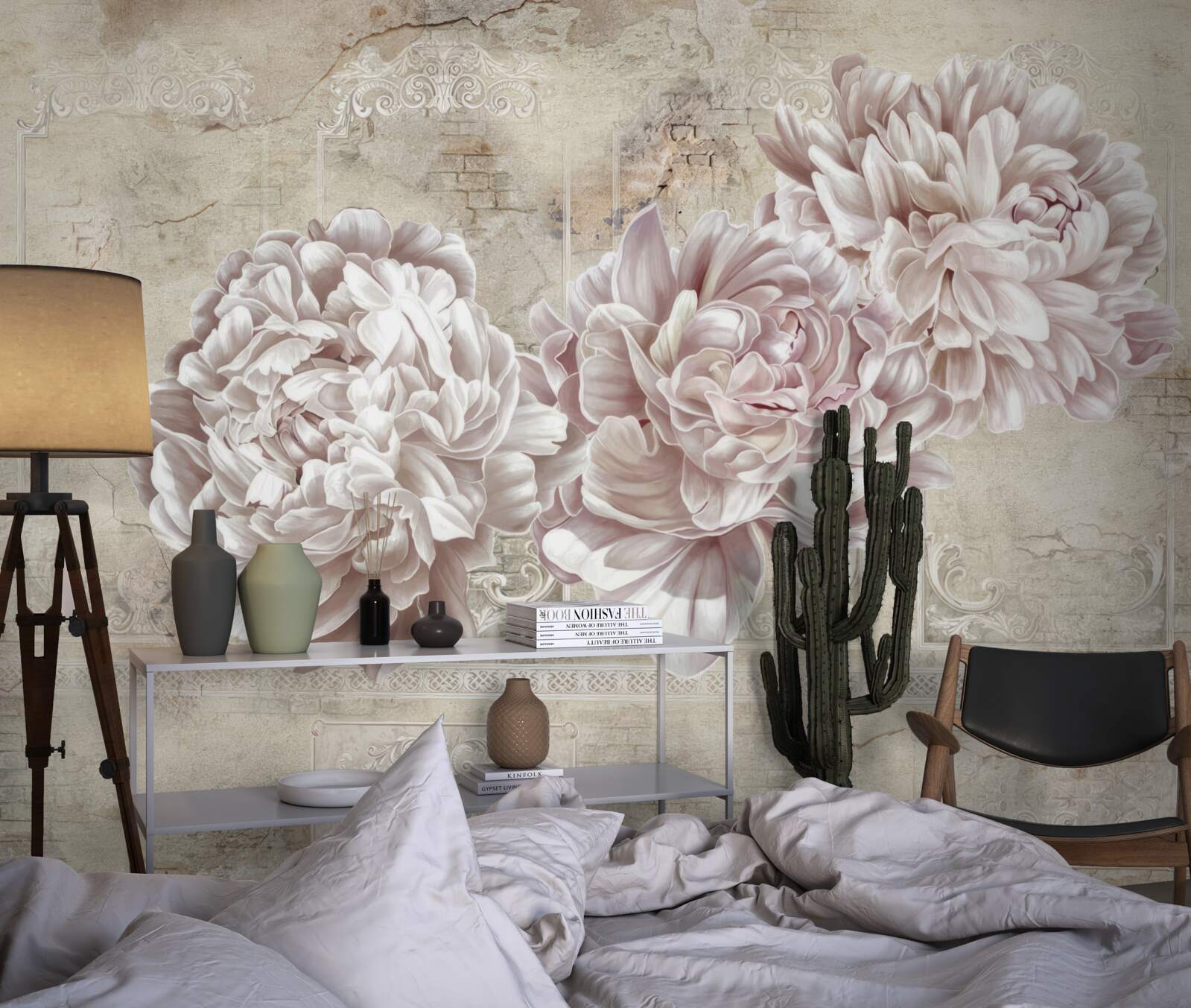 Fotobehang grote heldere pioenrozen