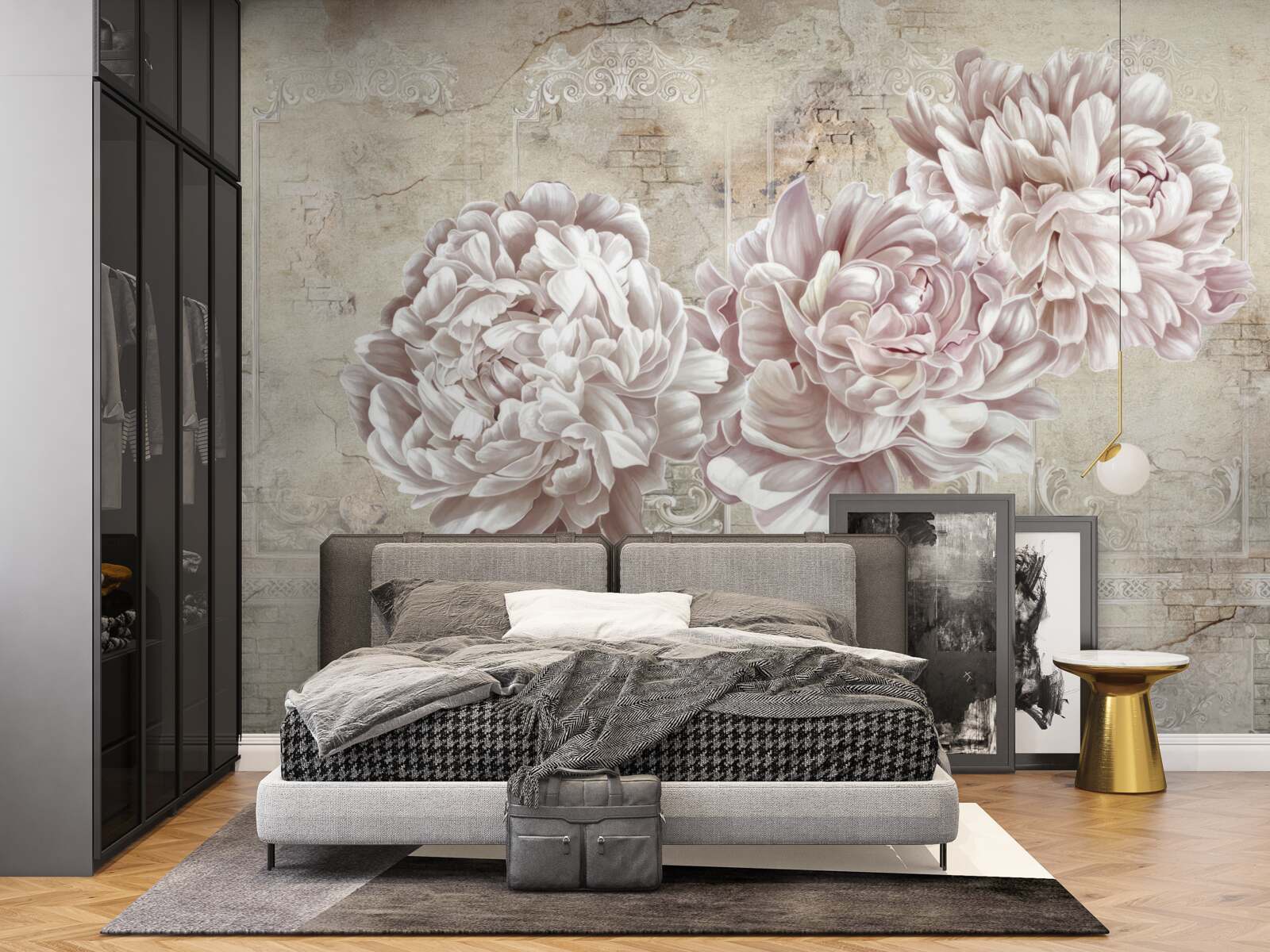 Fotobehang grote heldere pioenrozen