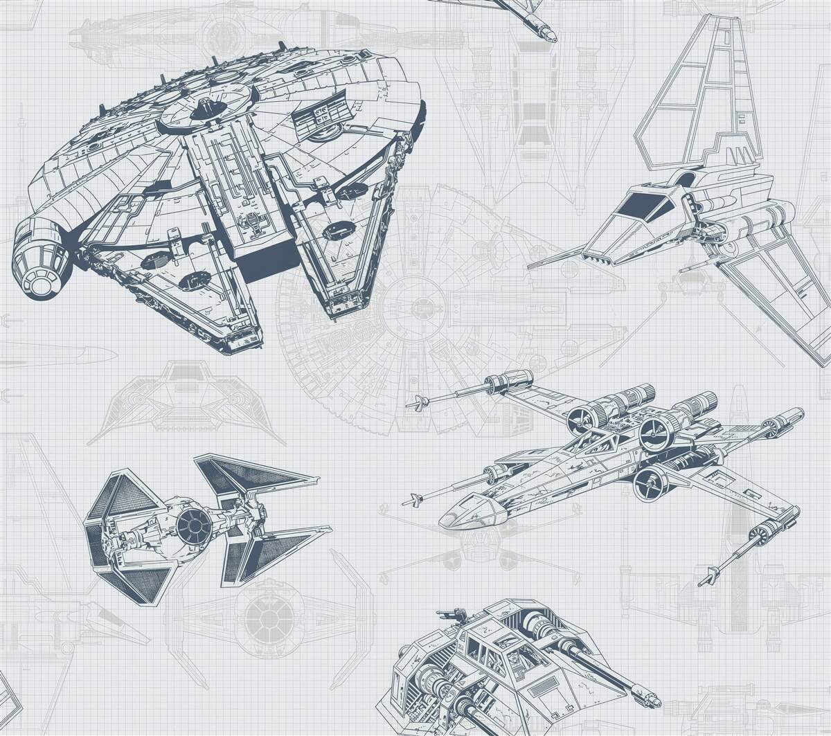 Fotobehang diagrammen van verschillende vliegtuigen