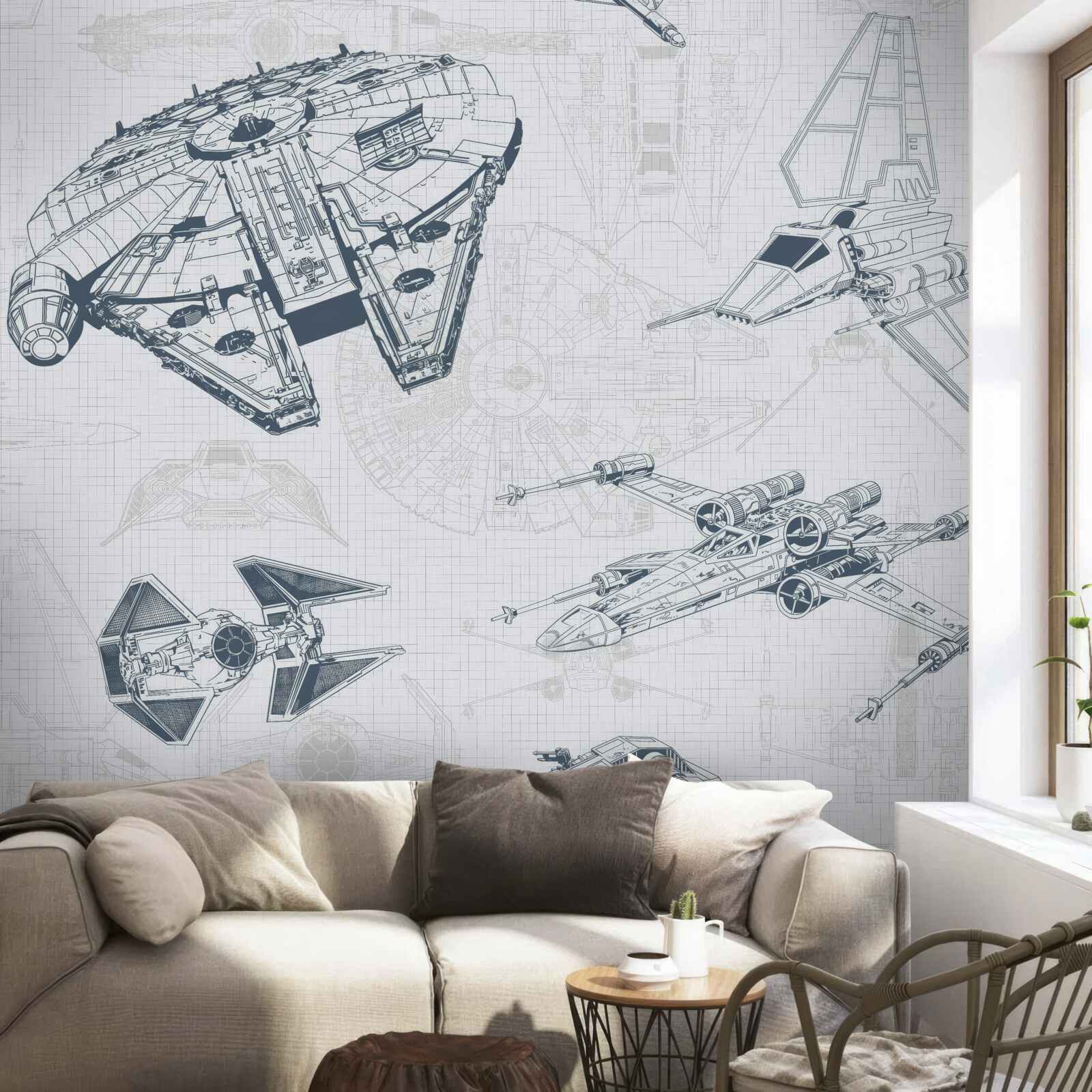 Fotobehang diagrammen van verschillende vliegtuigen