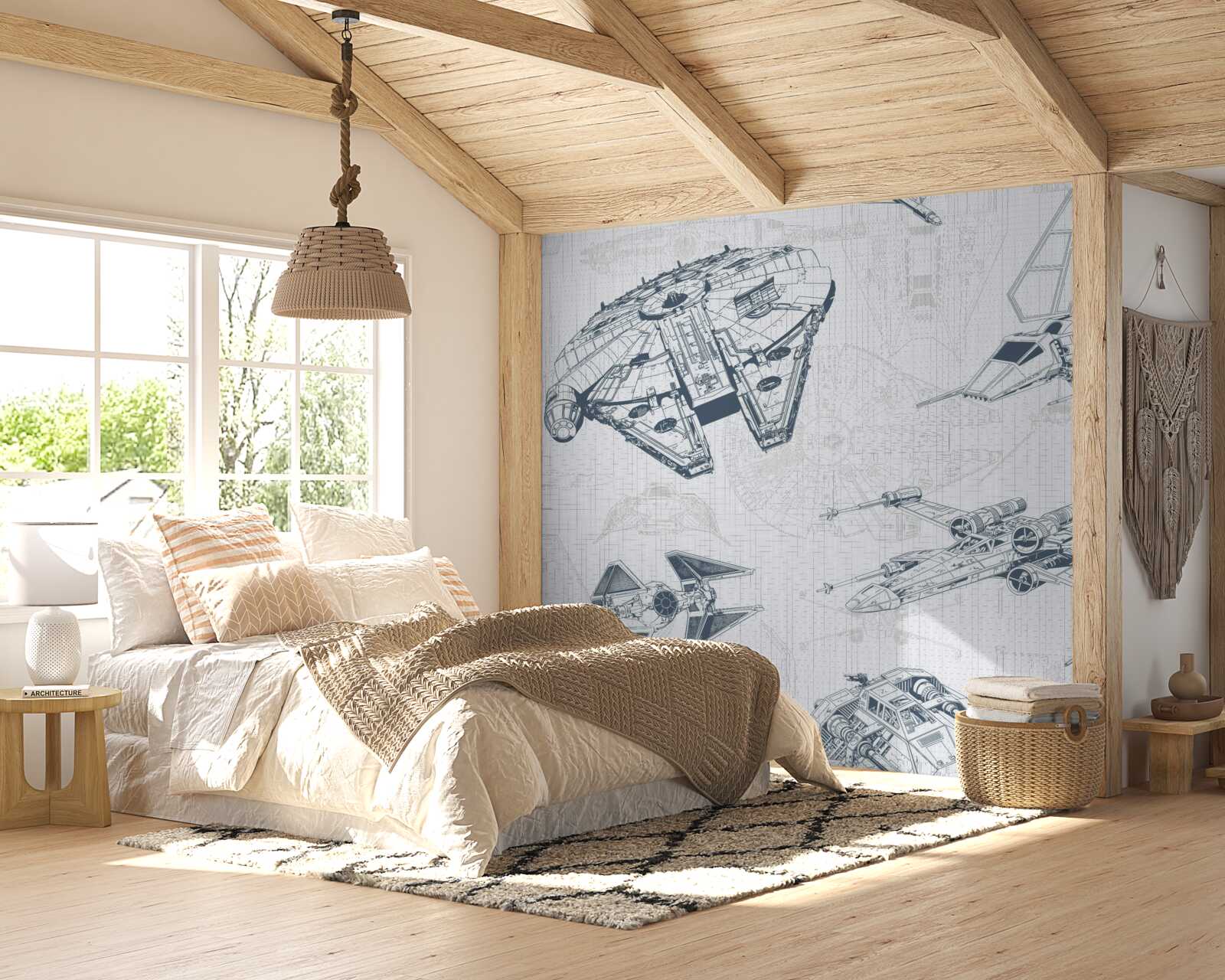 Fotobehang diagrammen van verschillende vliegtuigen