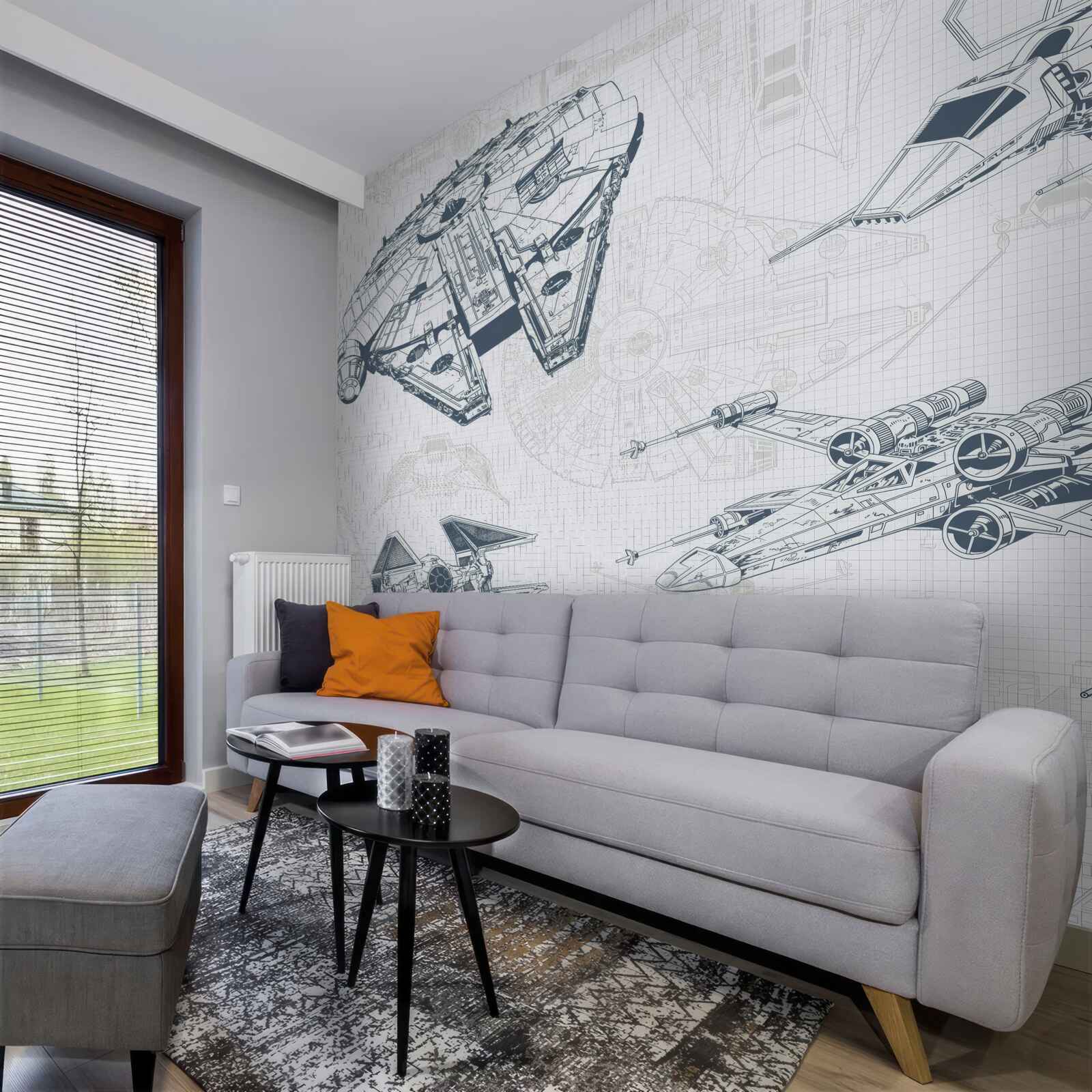 Fotobehang diagrammen van verschillende vliegtuigen