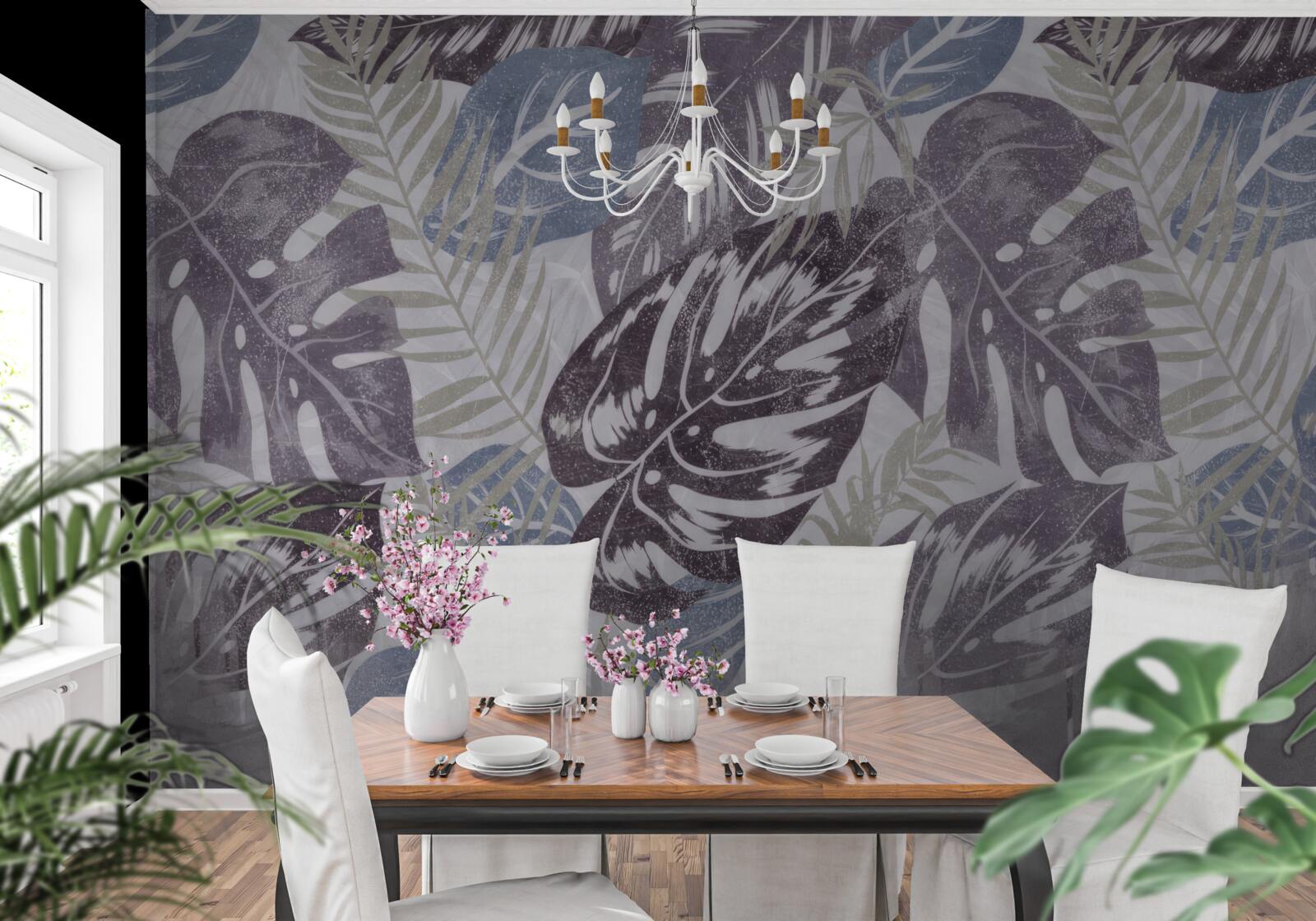 Fotobehang grote bladeren