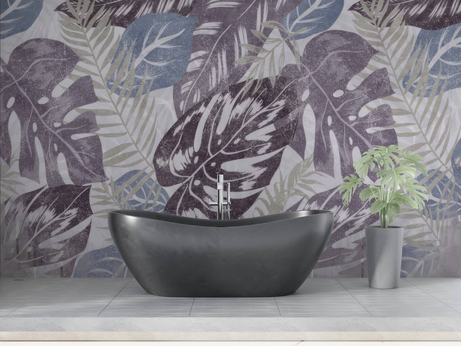 Fotobehang grote bladeren