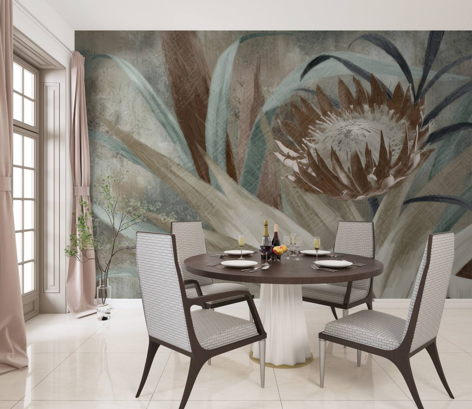 Fotobehang grote en ongewone bloem