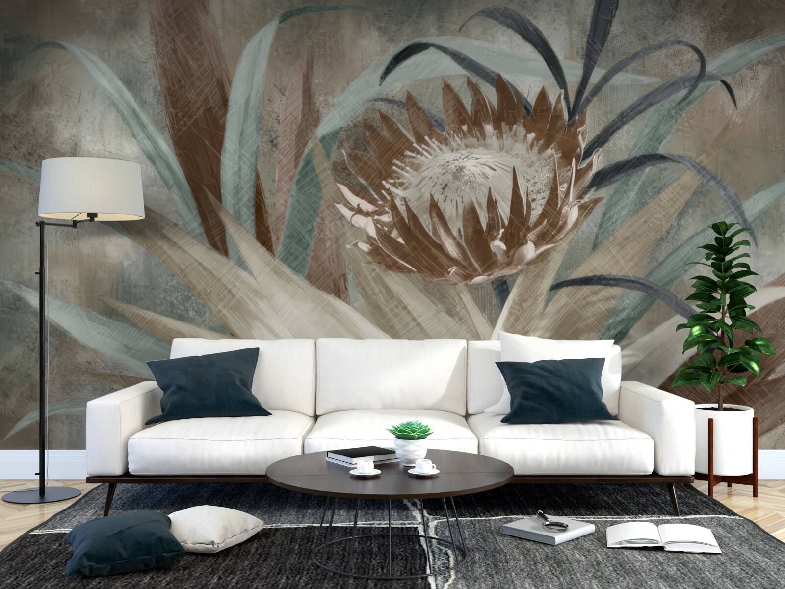 Fotobehang grote en ongewone bloem