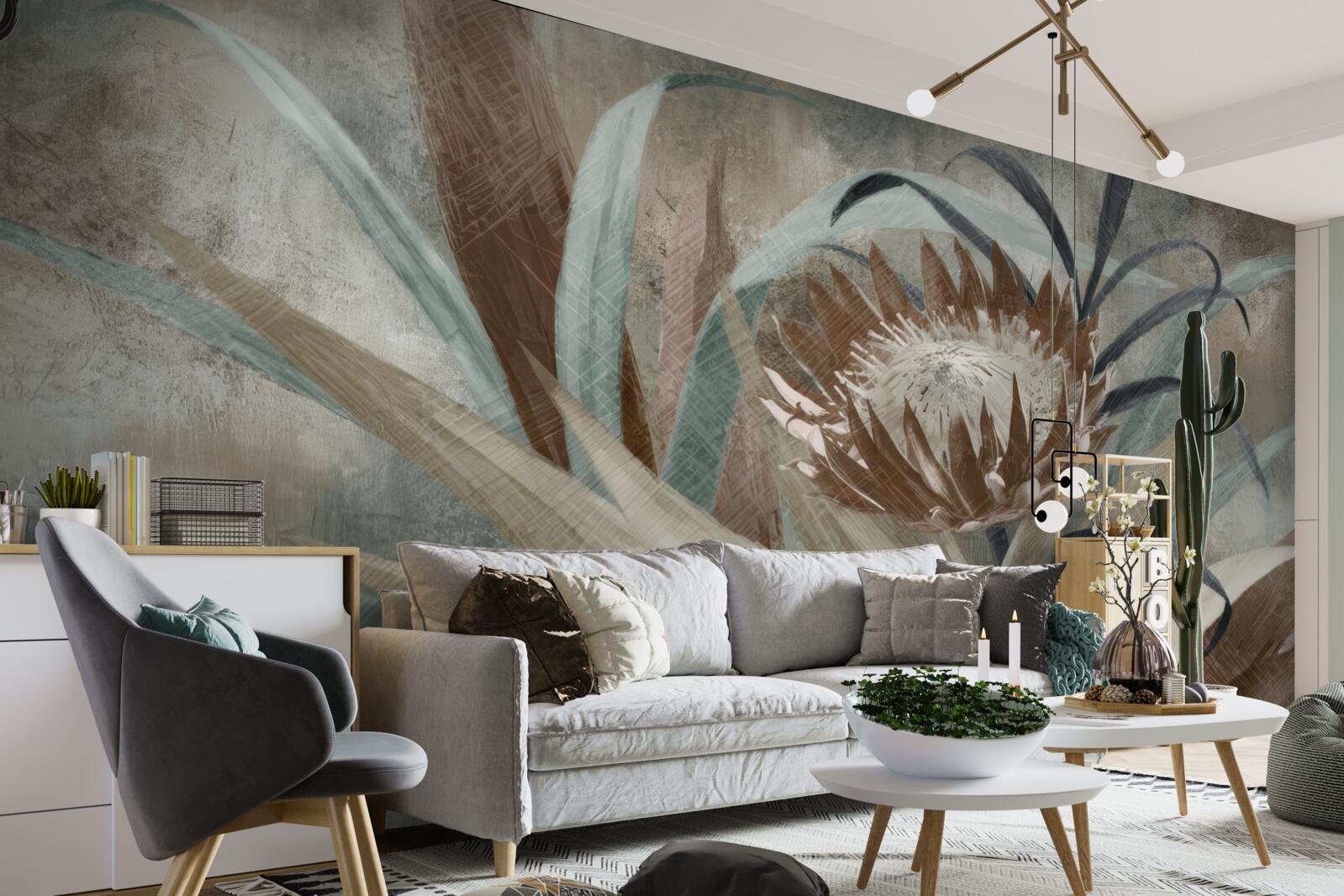 Fotobehang grote en ongewone bloem