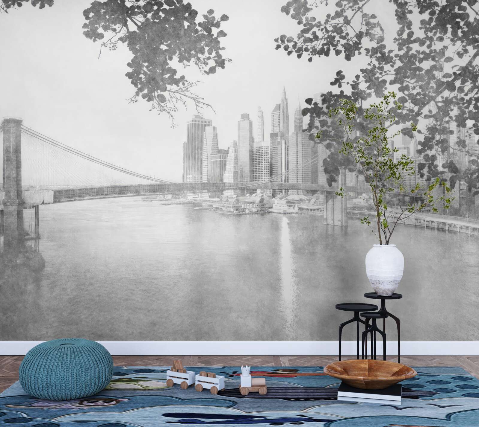 Fotobehang zwart-wit new york