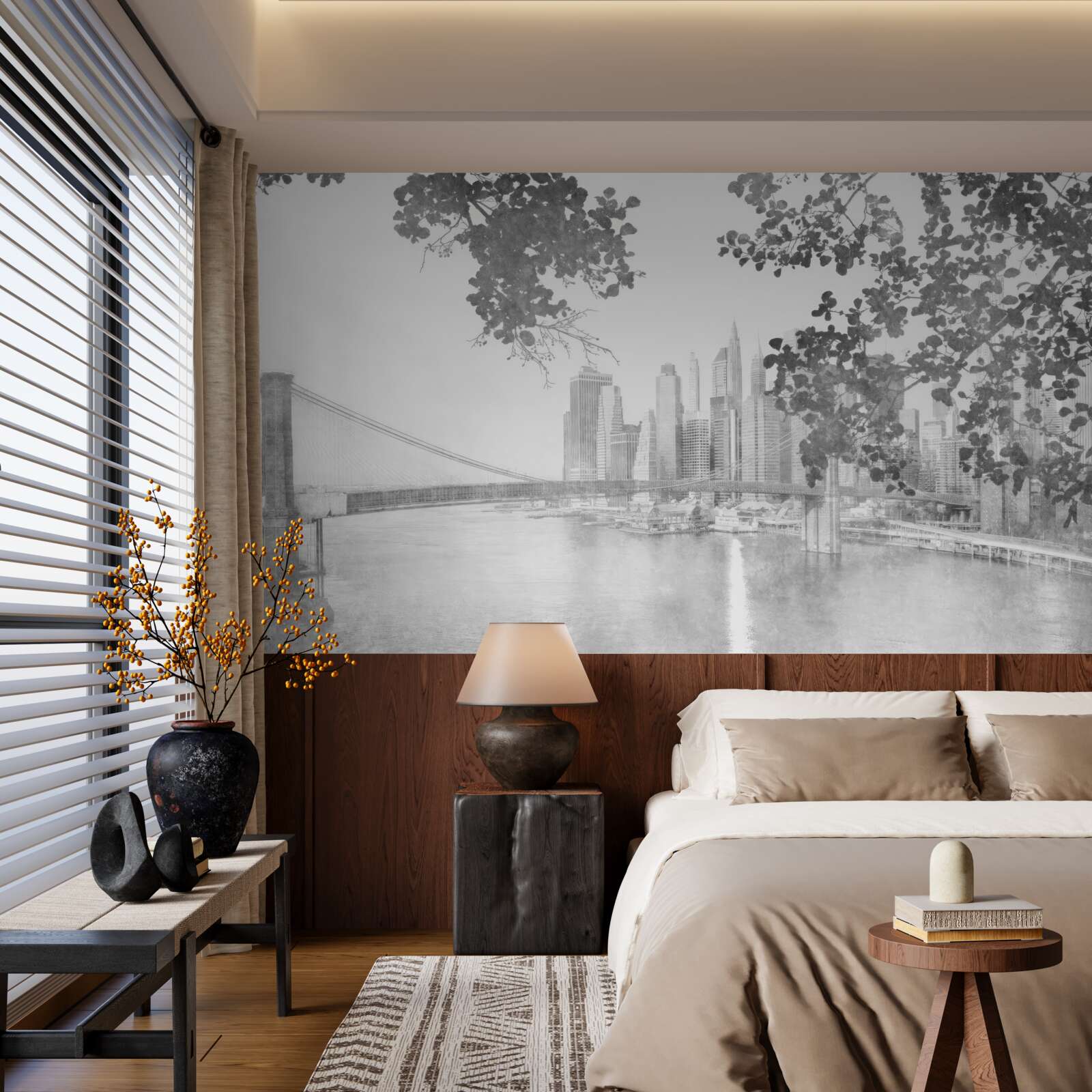 Fotobehang zwart-wit new york