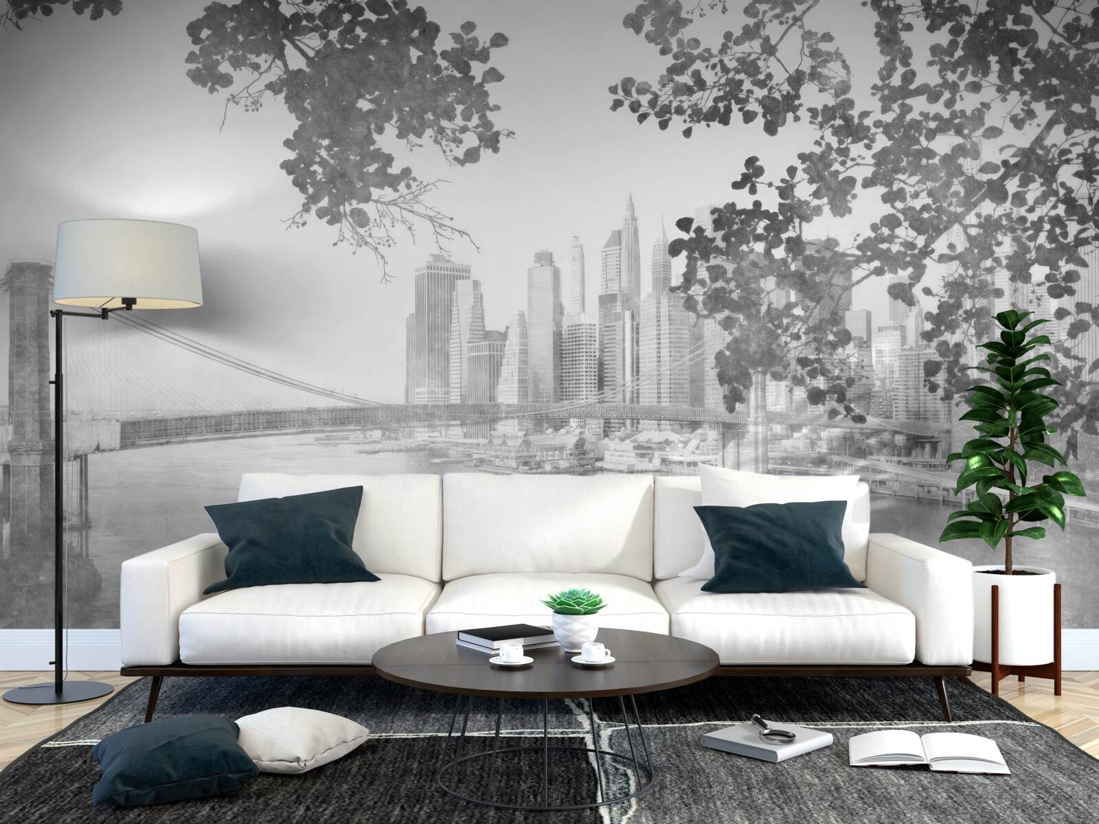 Fotobehang zwart-wit new york