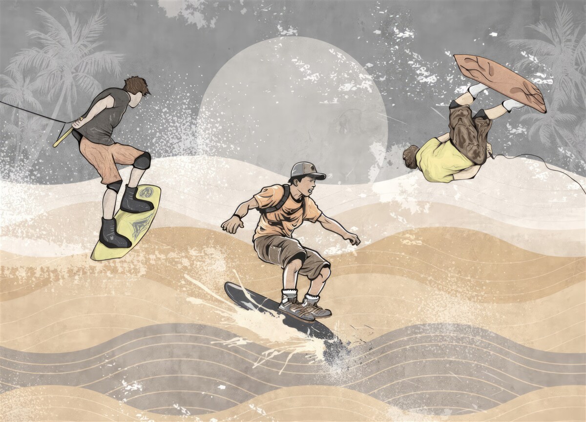 Fotobehang snowboarders hebben plezier