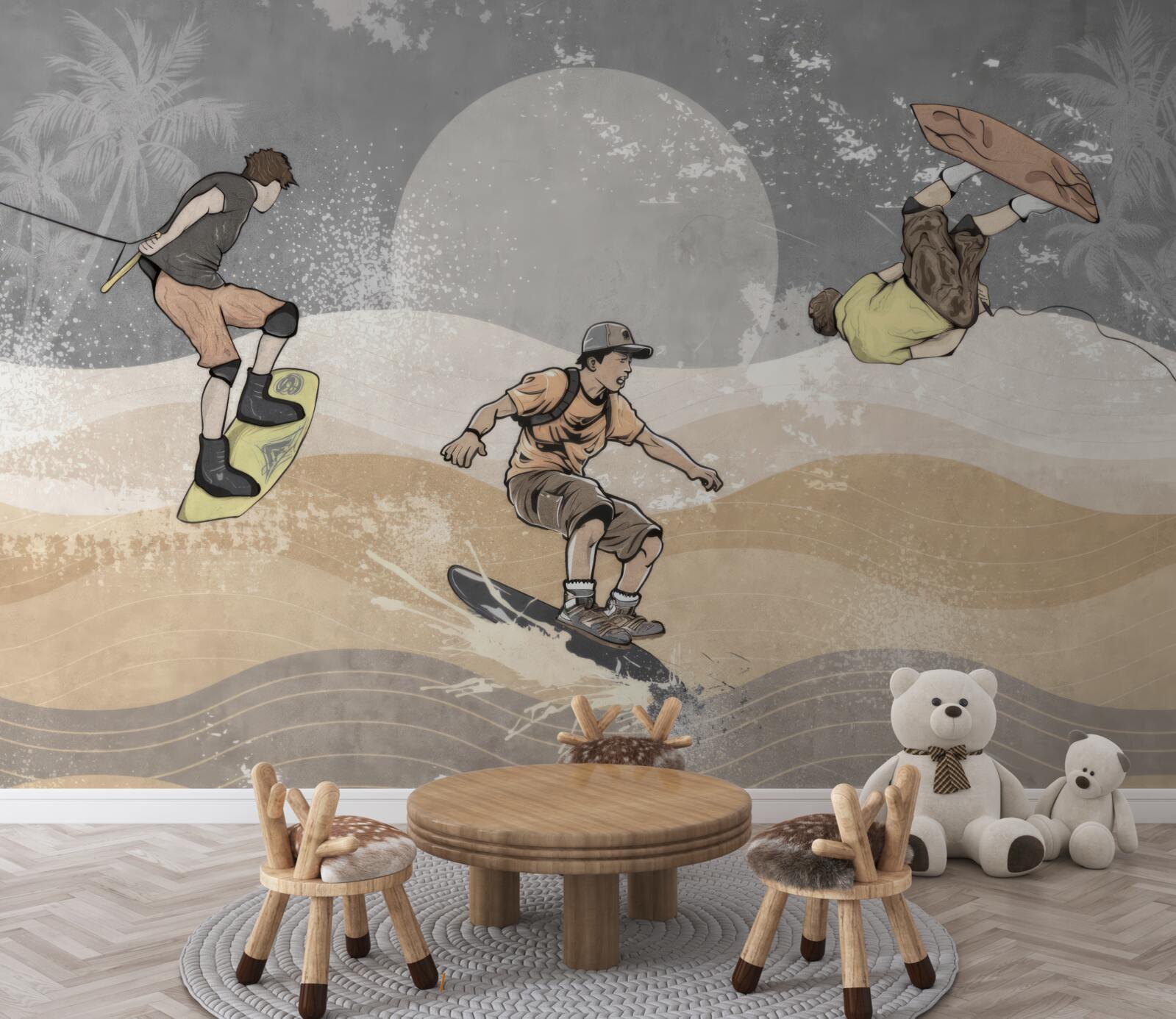 Fotobehang snowboarders hebben plezier