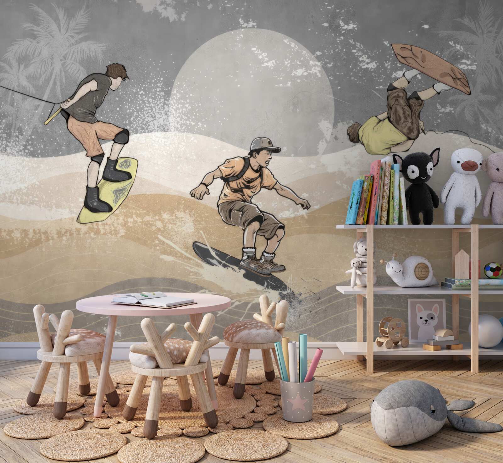 Fotobehang snowboarders hebben plezier