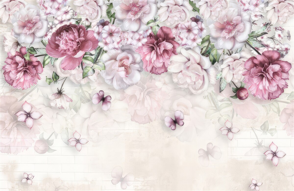 Fotobehang bloeiende pioenen in een rijke lila tint