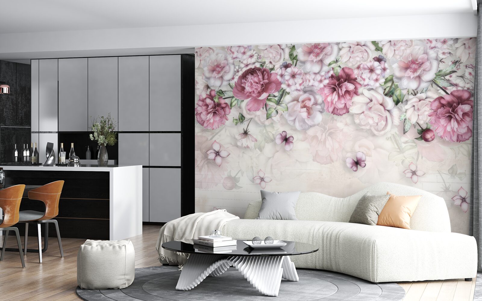 Fotobehang bloeiende pioenen in een rijke lila tint