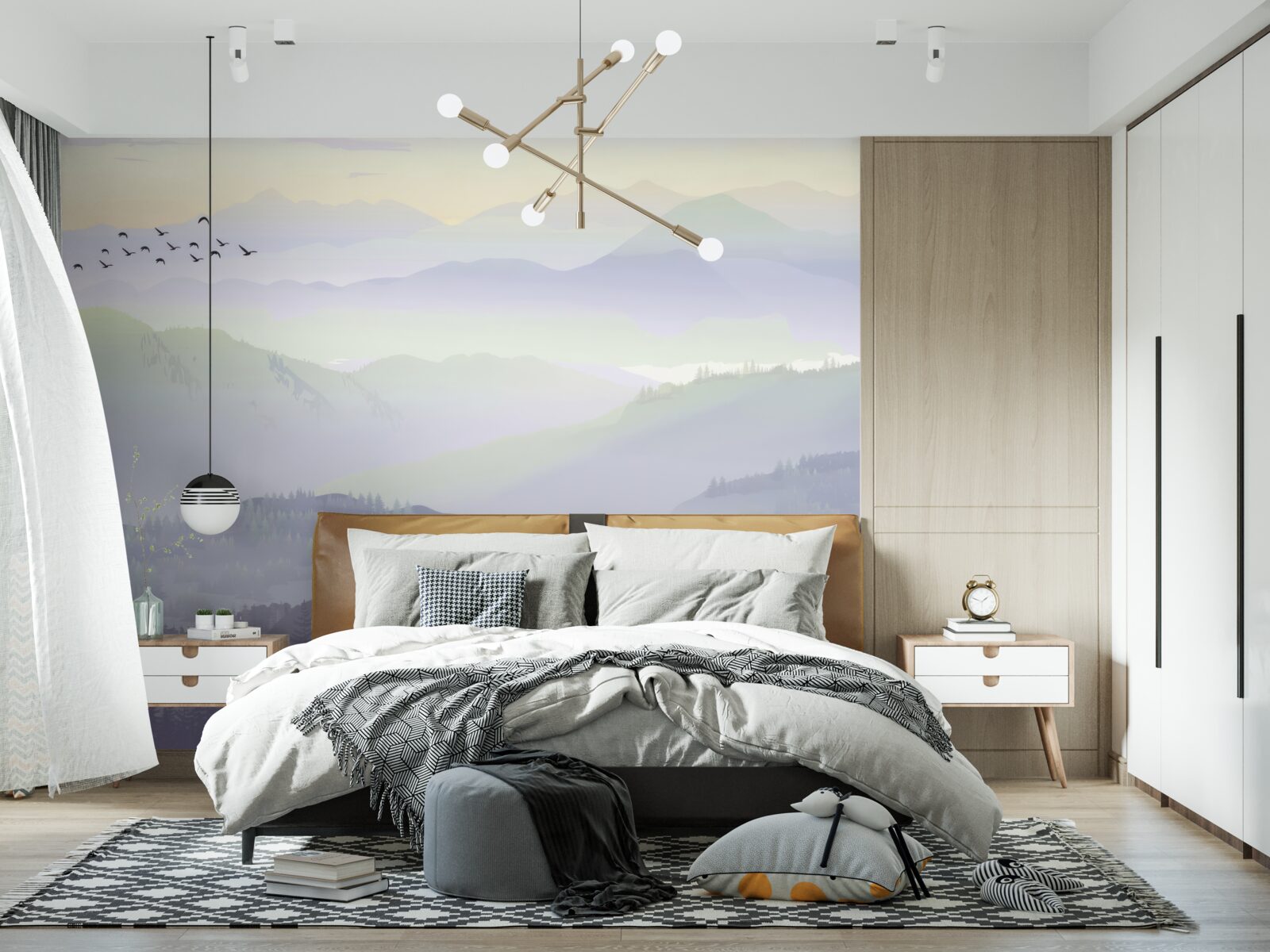 Fotobehang vogels keren terug naar slapend bos