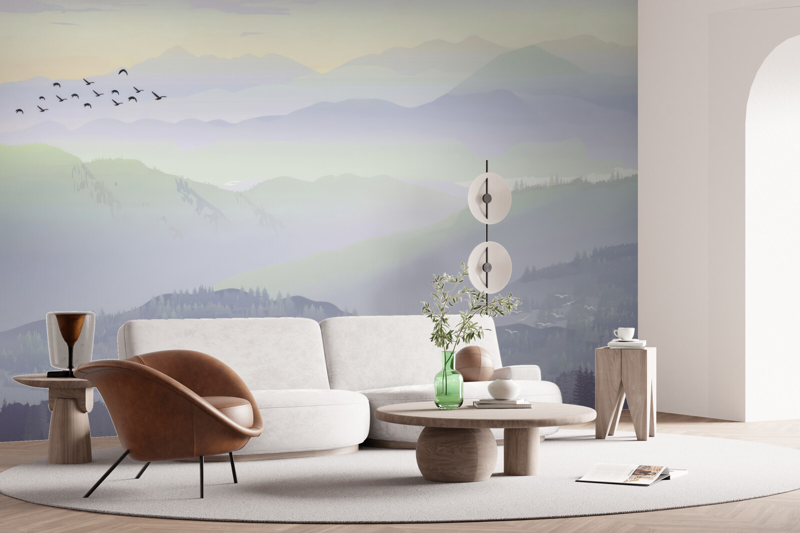 Fotobehang vogels keren terug naar slapend bos