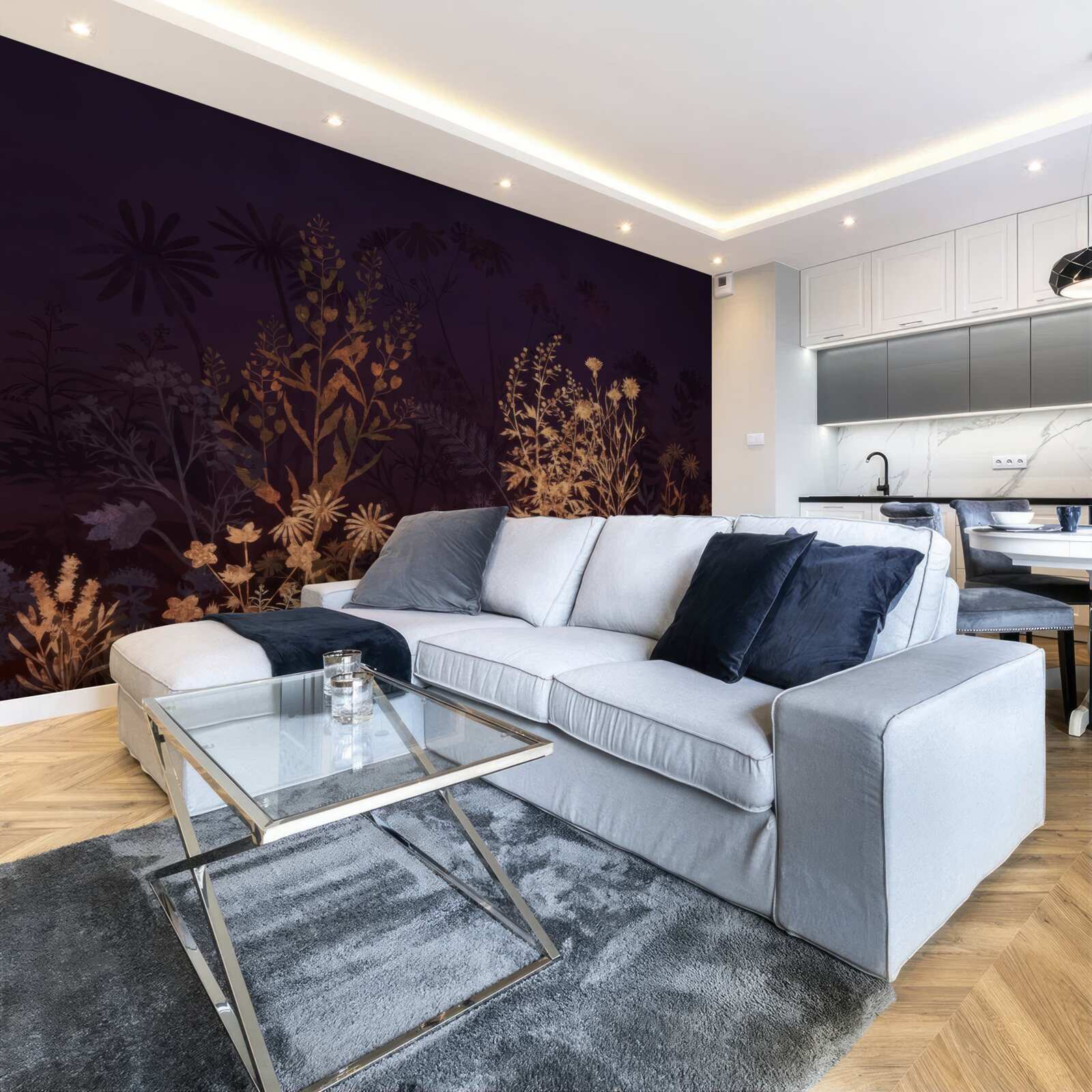 Fotobehang De slapende jungle wordt verlicht door maanlicht