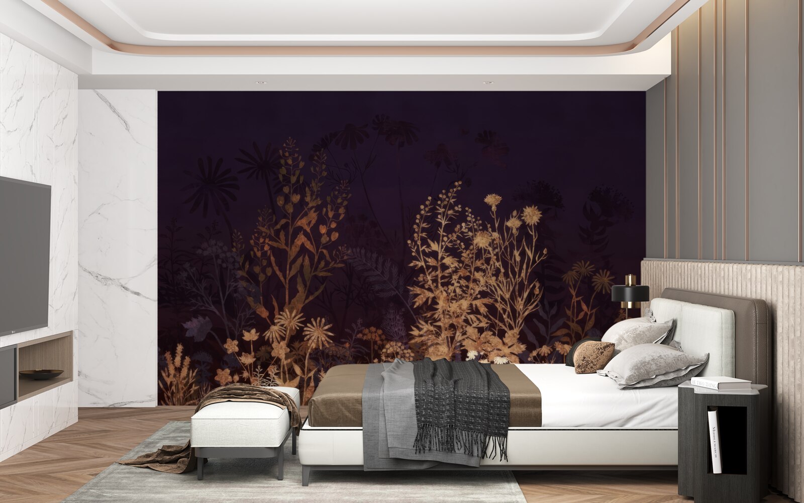 Fotobehang De slapende jungle wordt verlicht door maanlicht