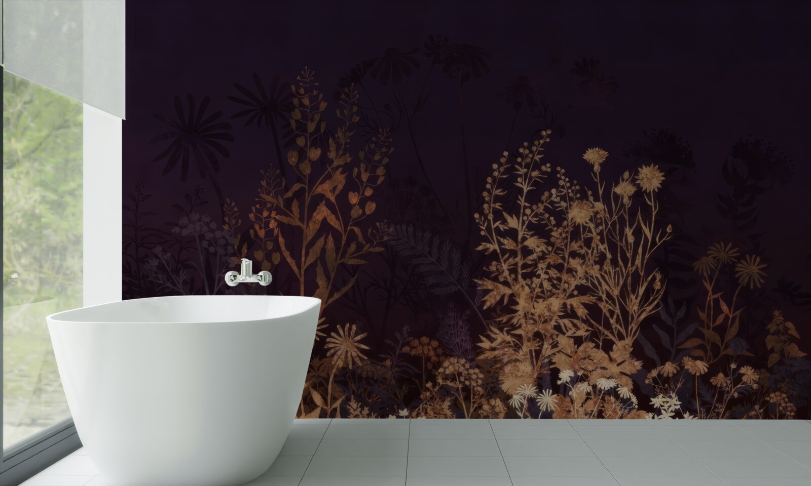 Fotobehang De slapende jungle wordt verlicht door maanlicht