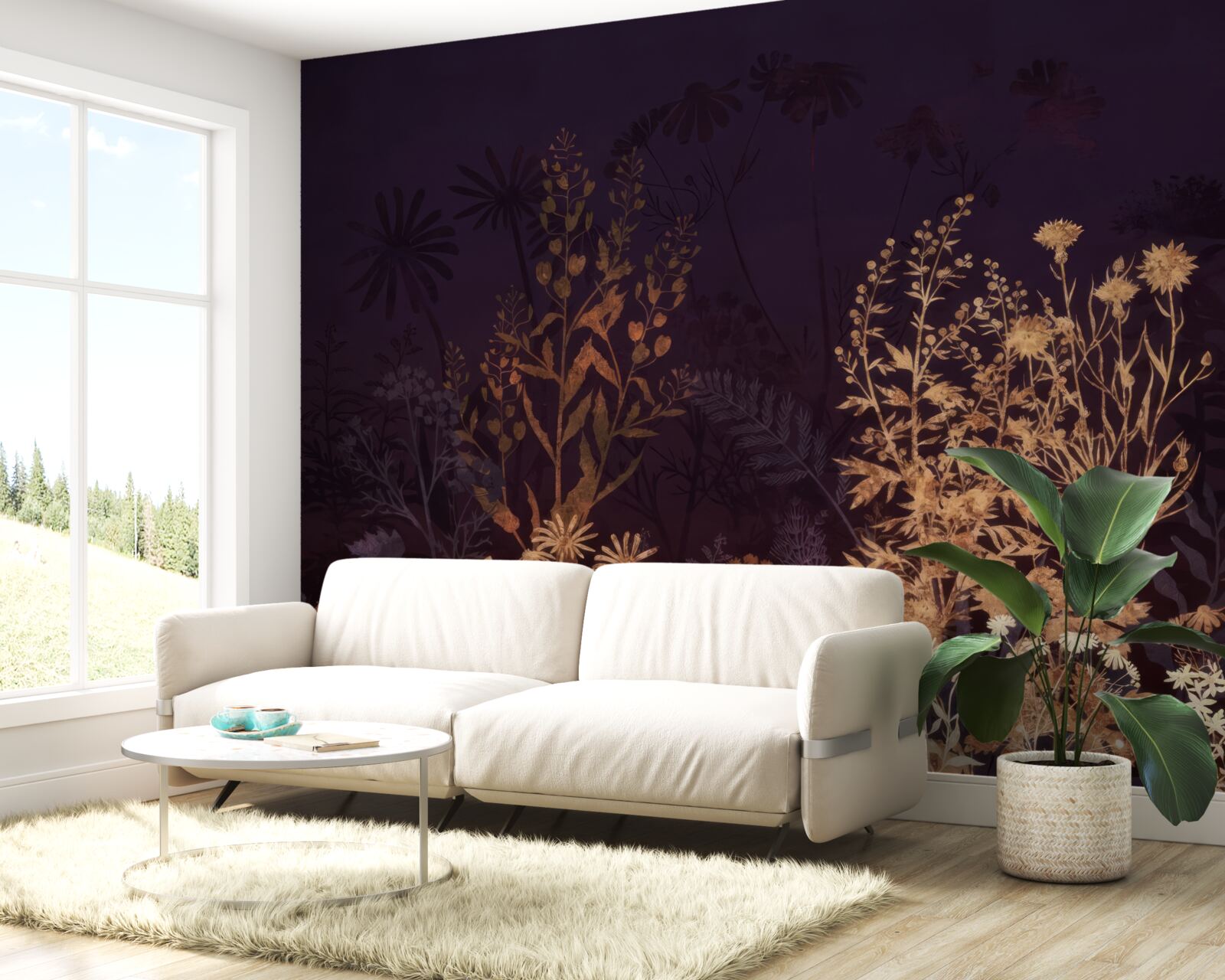 Fotobehang De slapende jungle wordt verlicht door maanlicht