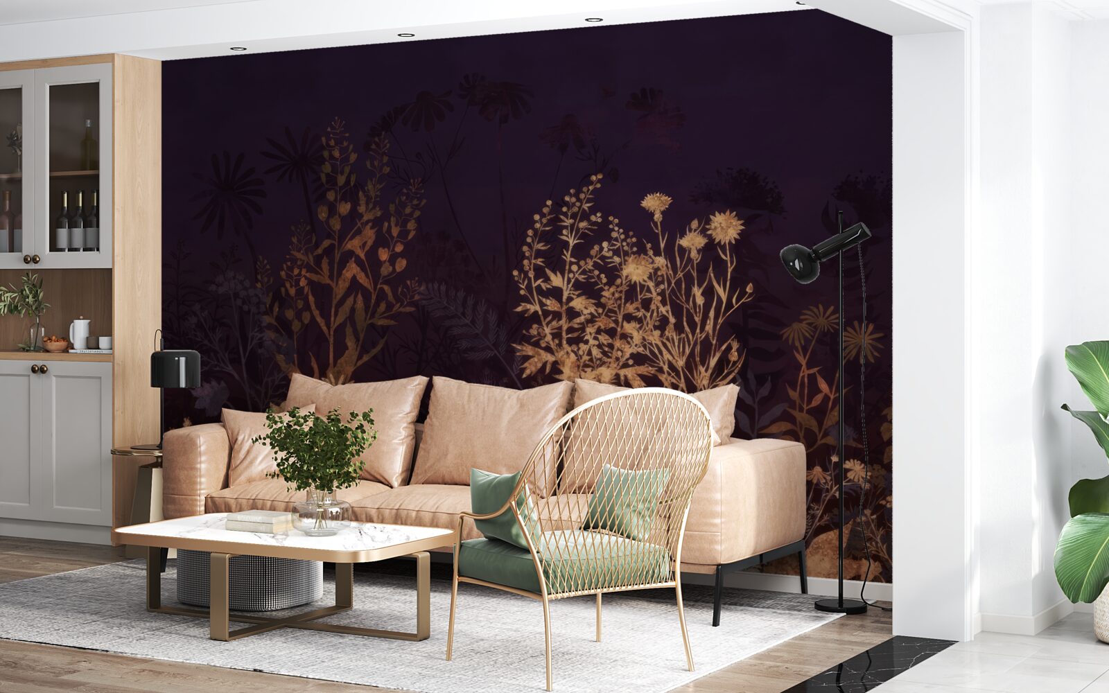 Fotobehang De slapende jungle wordt verlicht door maanlicht