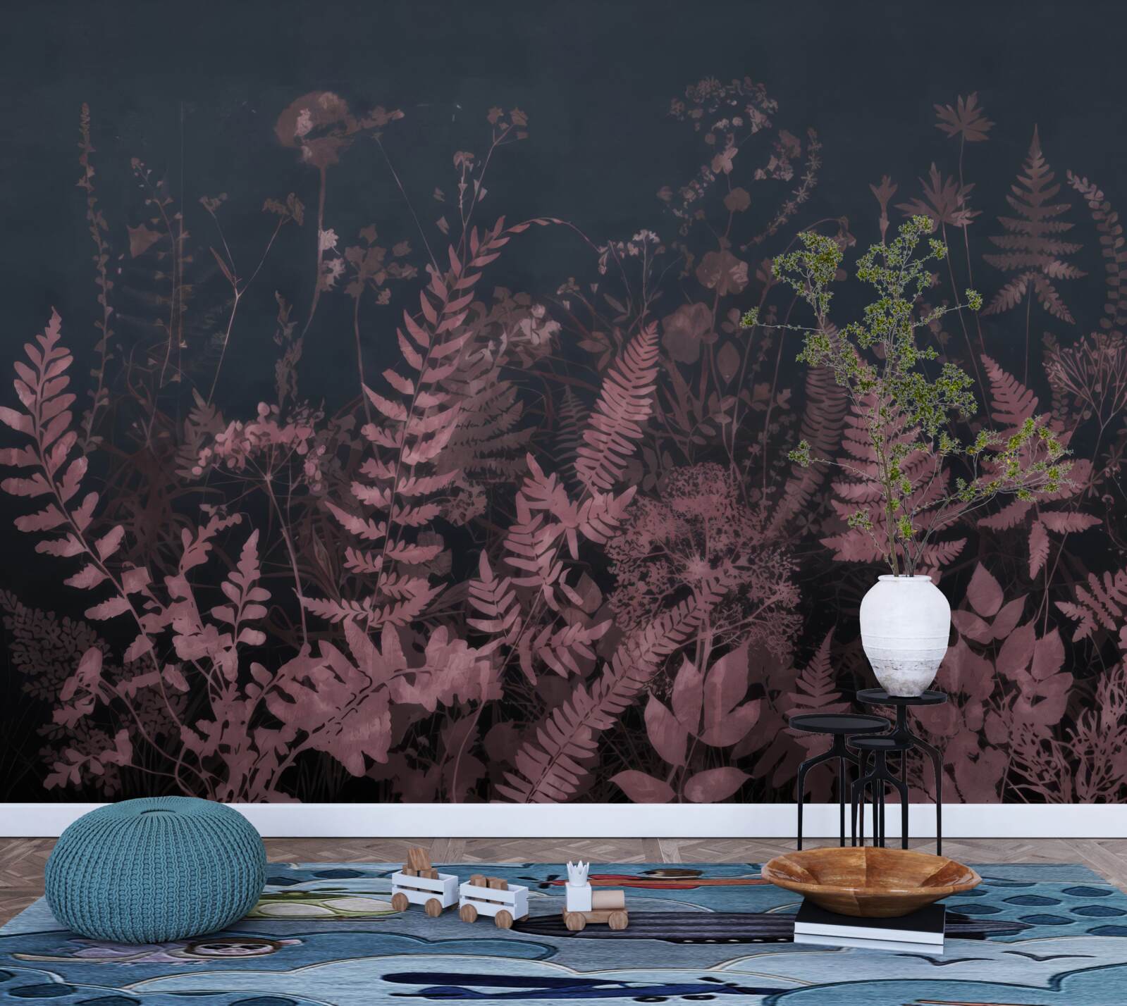 Fotobehang onderwater paarse varen