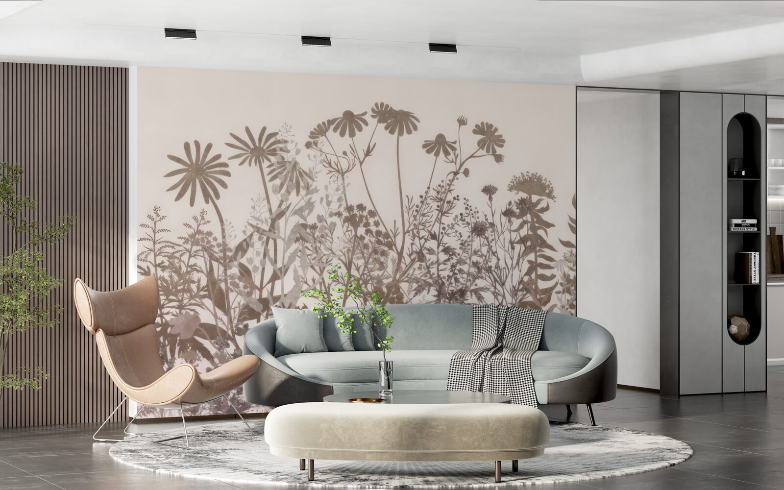 Fotobehang Dichtbegroeide weide