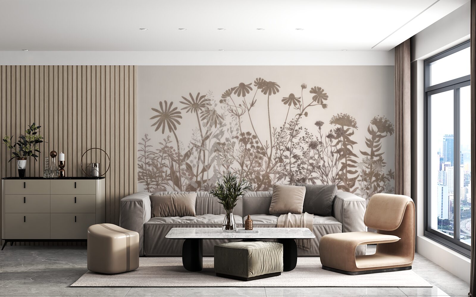 Fotobehang Dichtbegroeide weide