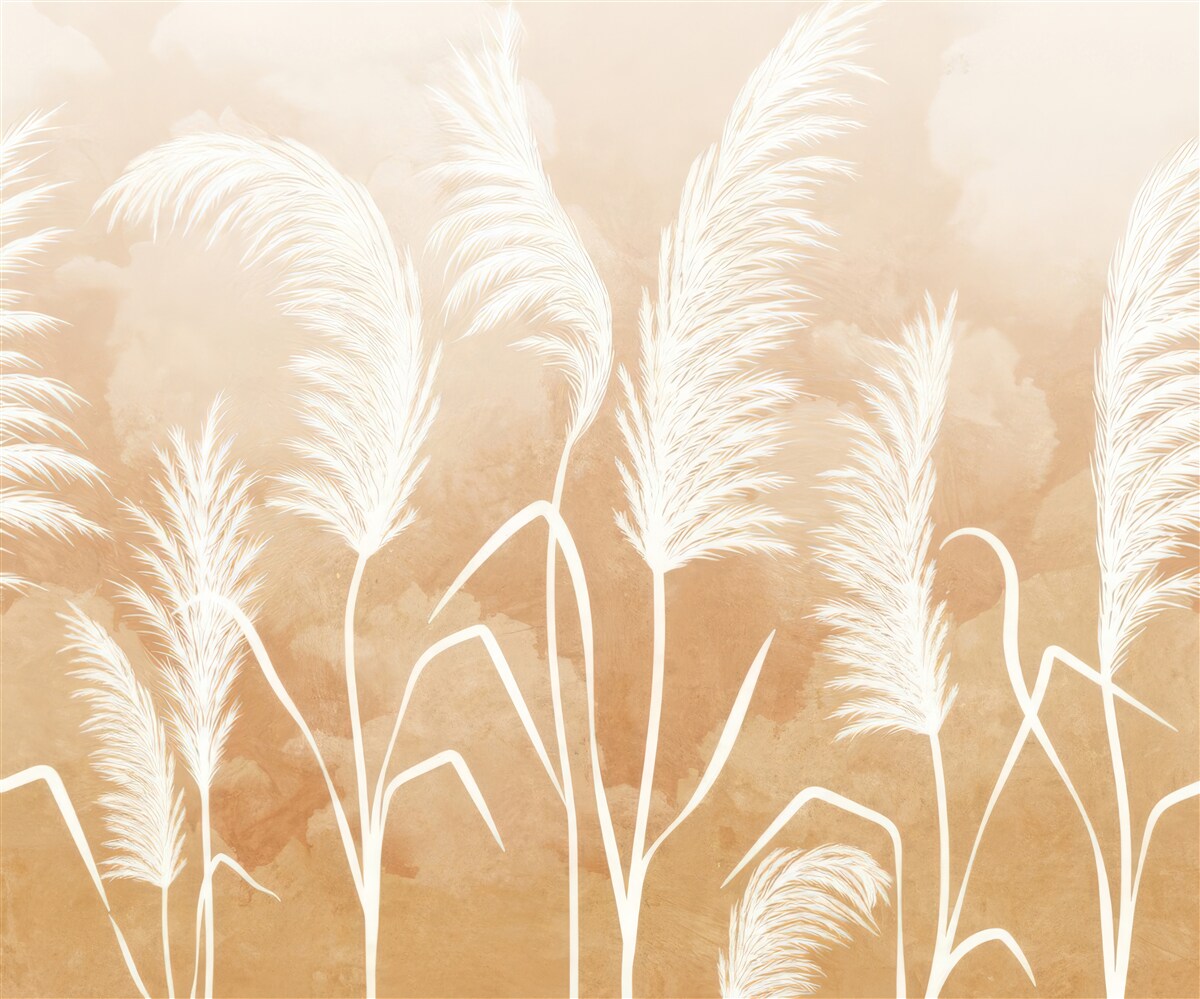 Fotobehang witte bladeren fladderen in de wind