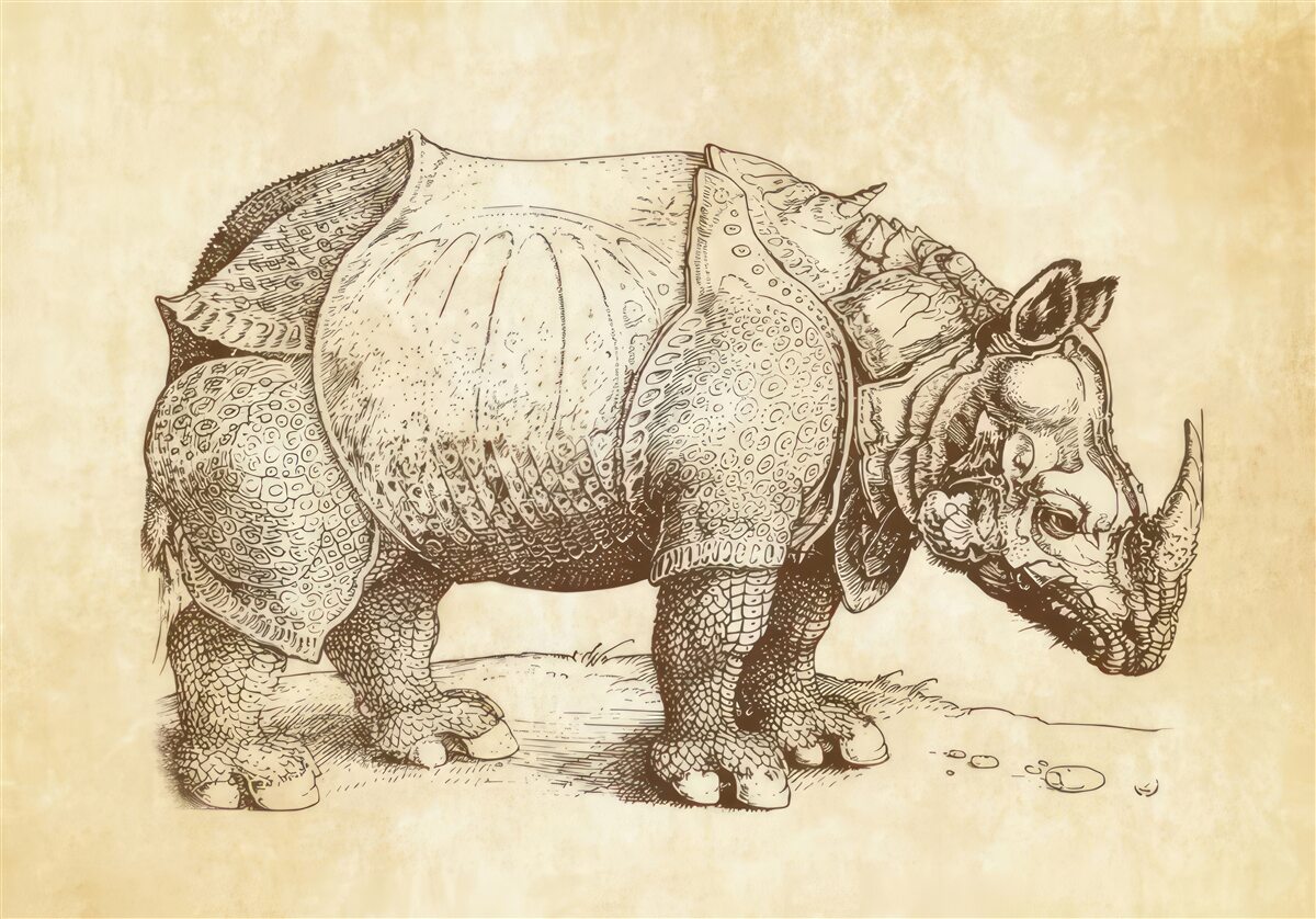 Fotobehang sterke neushoorn