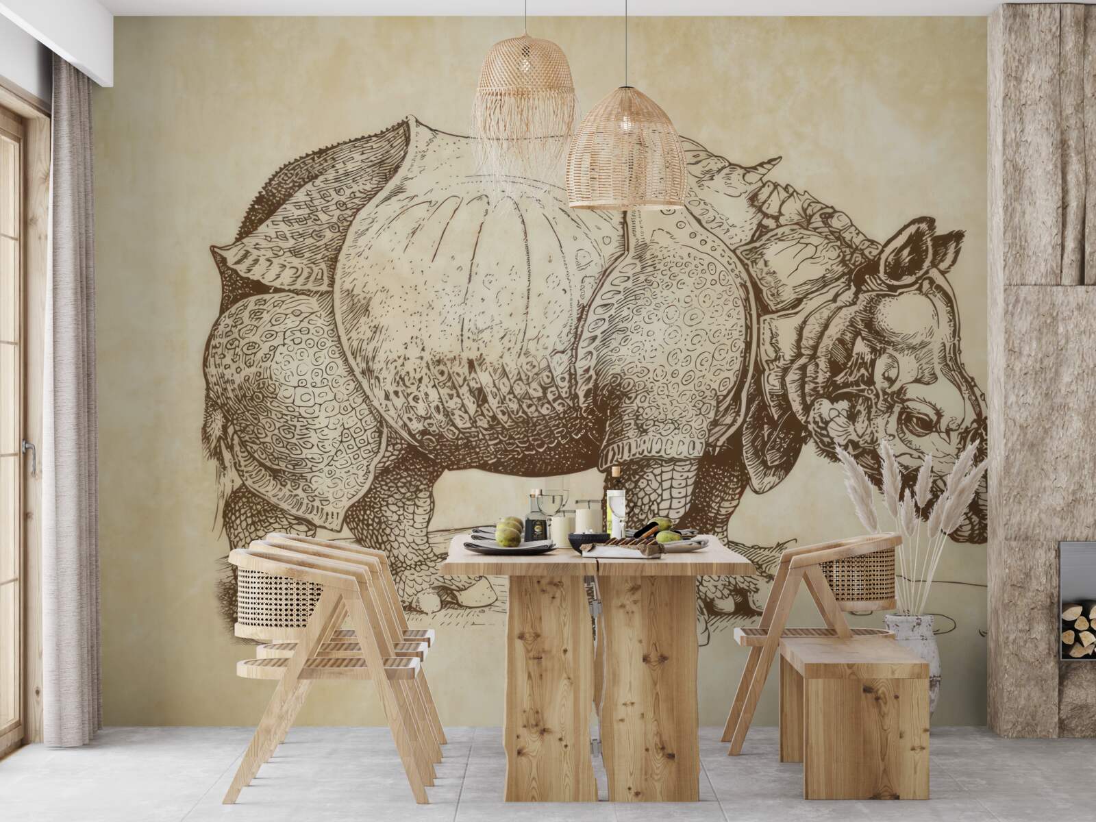 Fotobehang sterke neushoorn