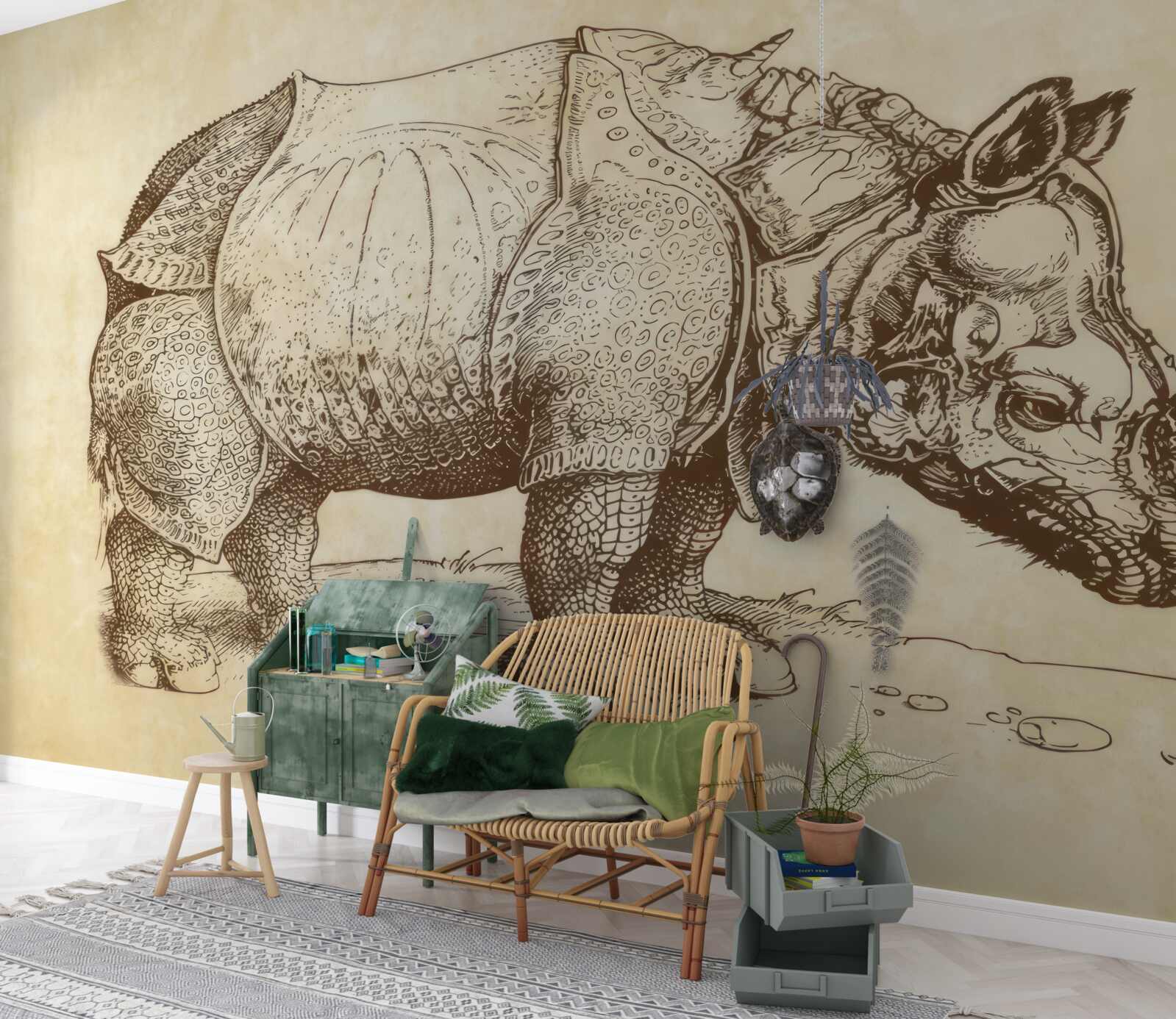 Fotobehang sterke neushoorn