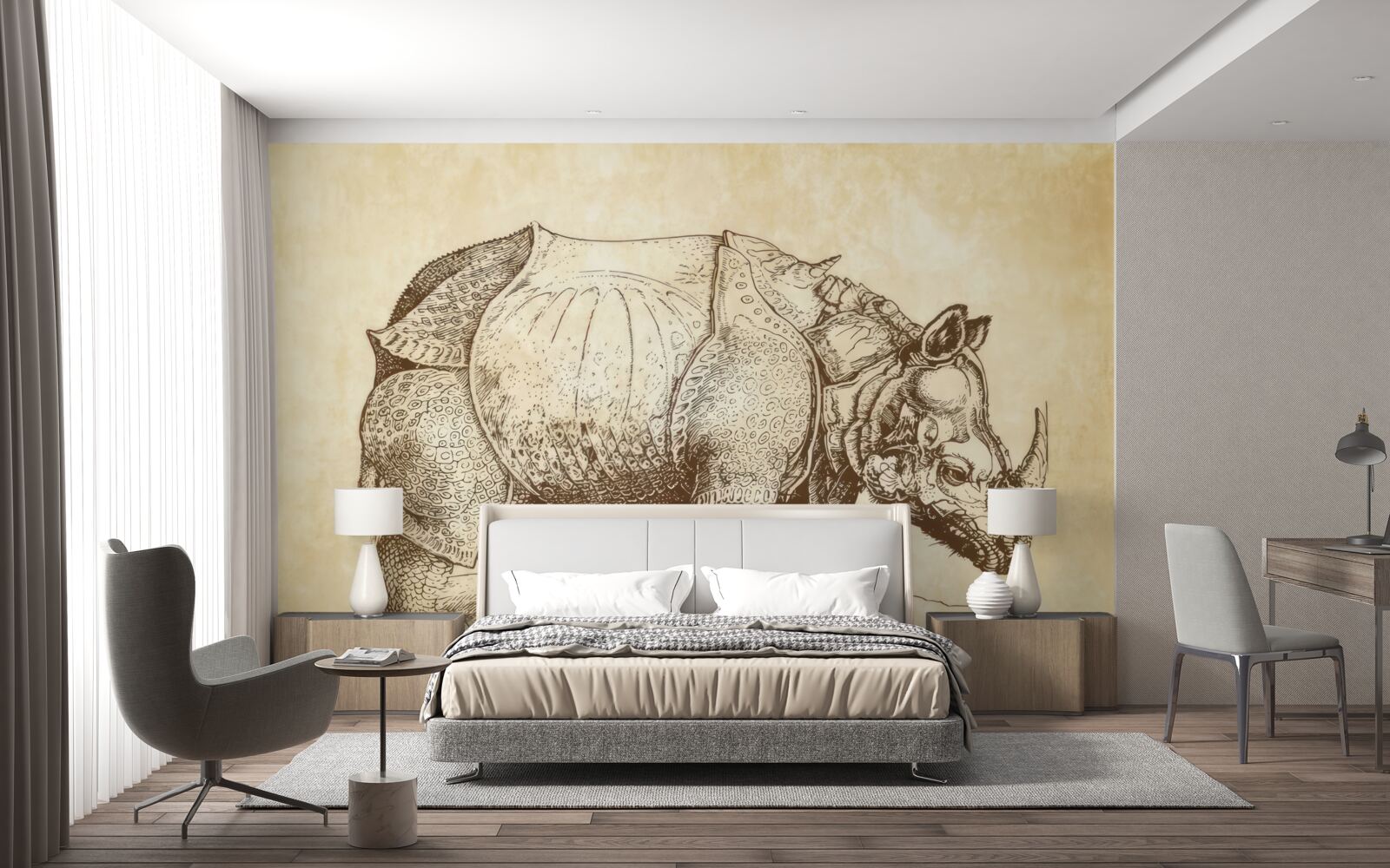 Fotobehang sterke neushoorn