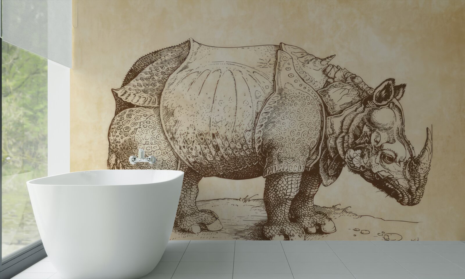 Fotobehang sterke neushoorn