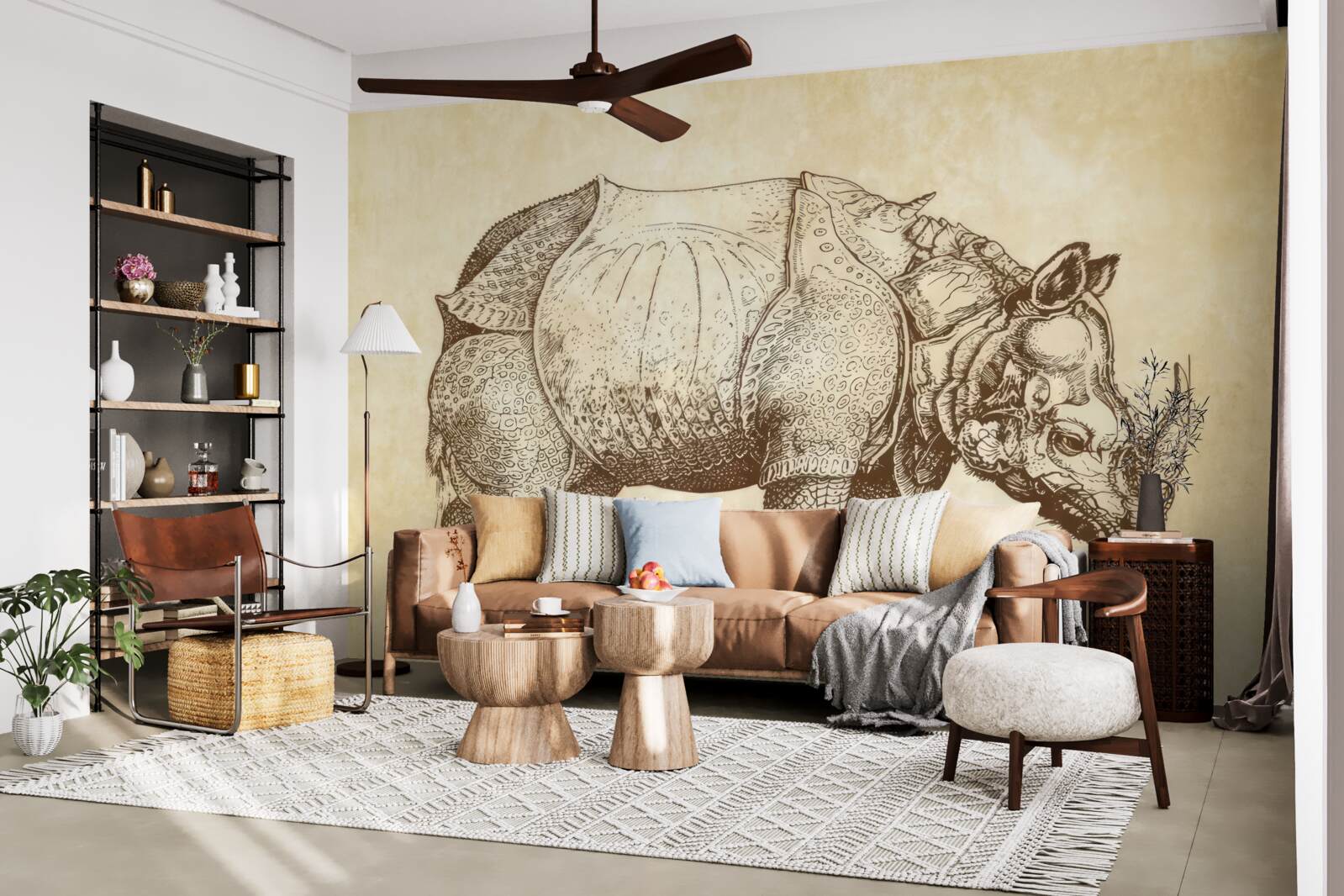 Fotobehang sterke neushoorn