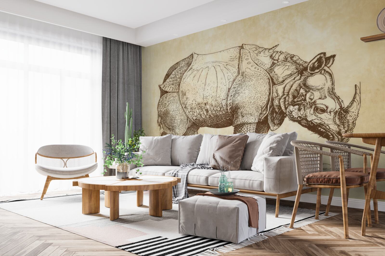 Fotobehang sterke neushoorn