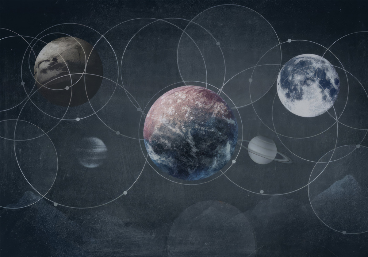 Fotobehang de planeten in het zonnestelsel