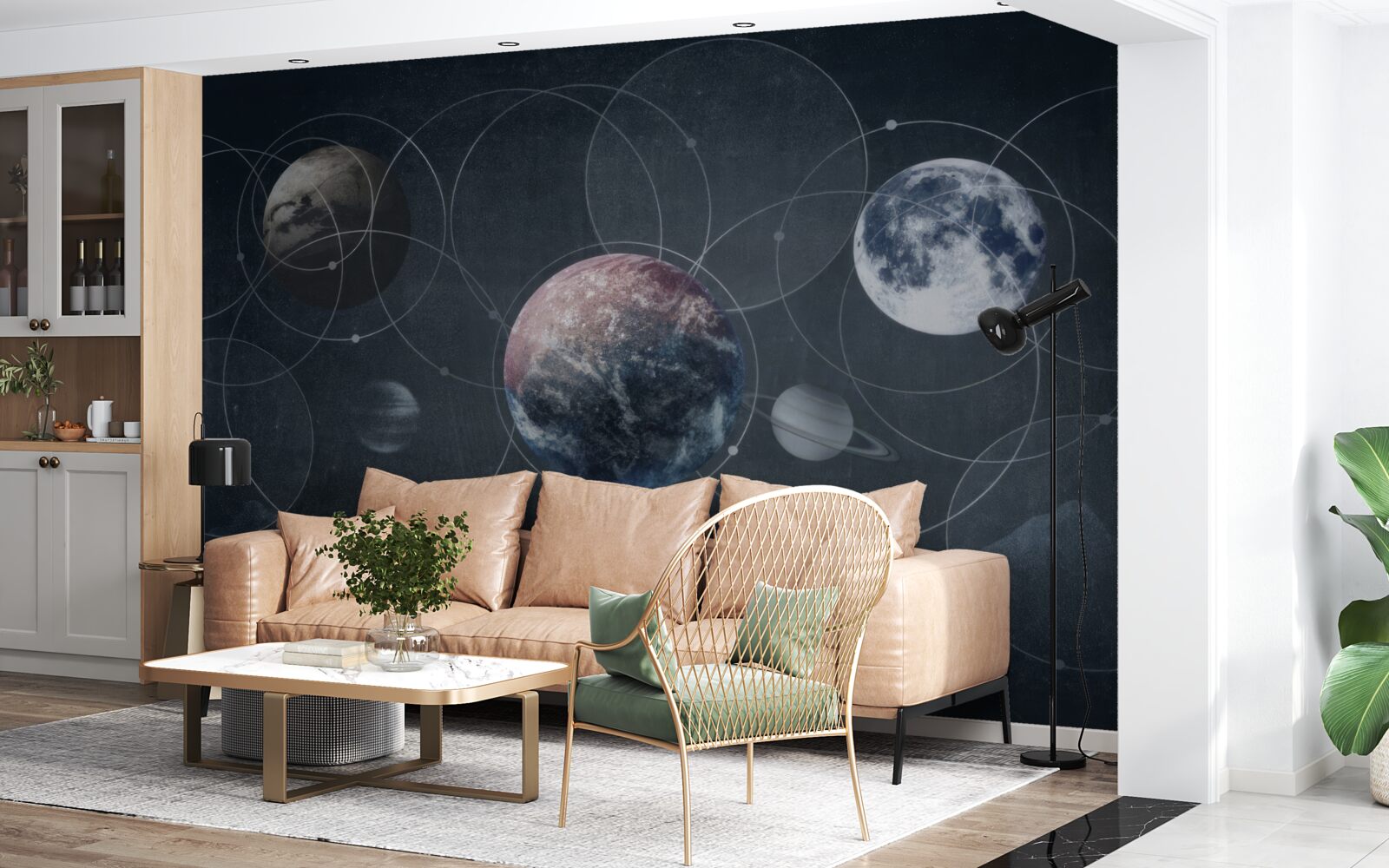 Fotobehang de planeten in het zonnestelsel