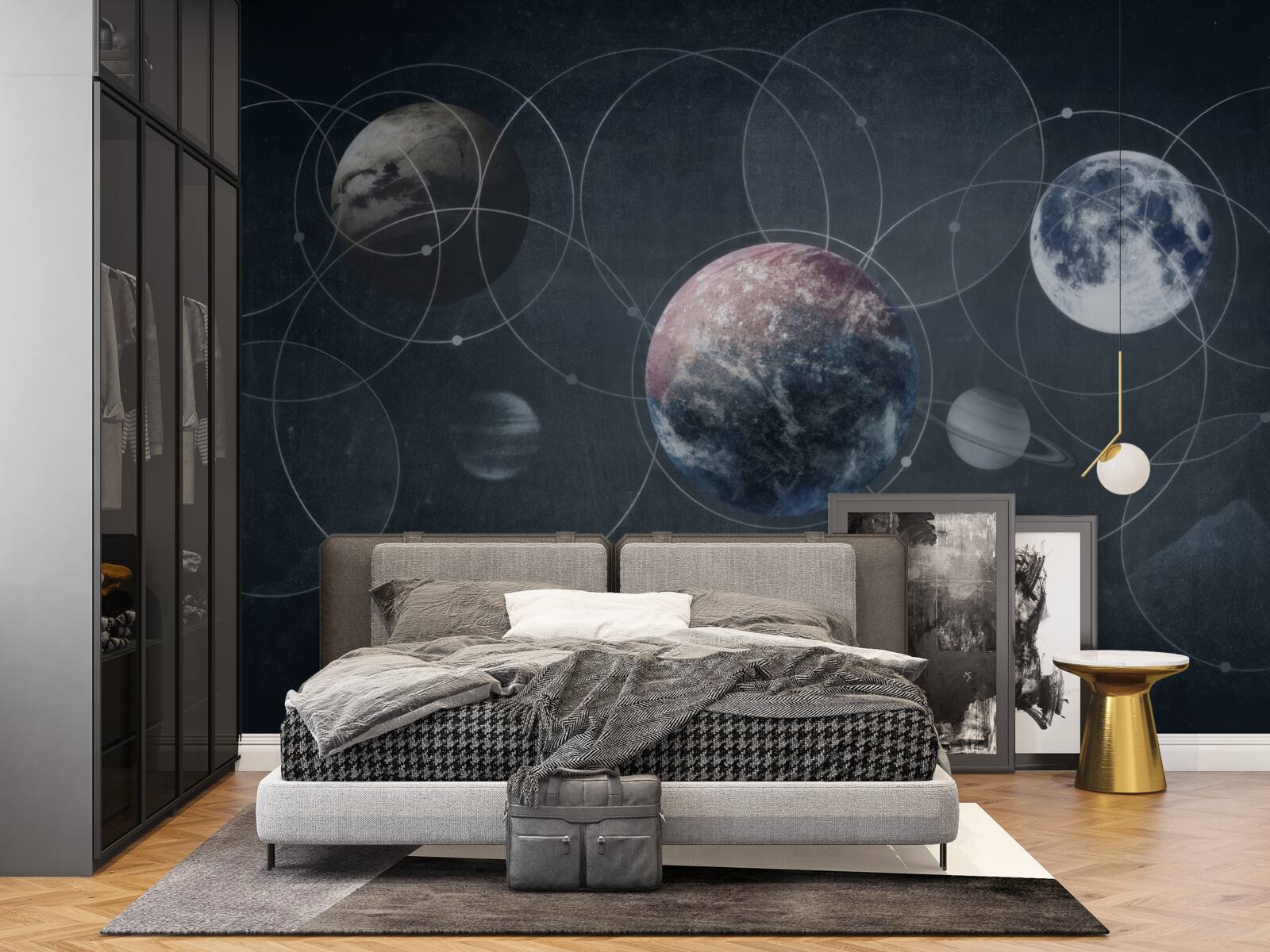 Fotobehang de planeten in het zonnestelsel