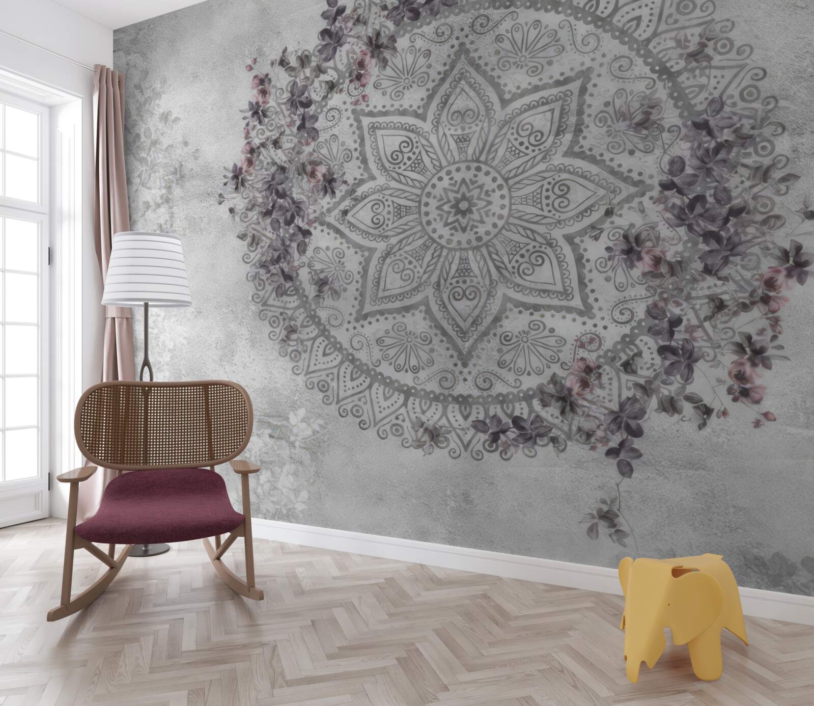 Fotobehang mooie foto tussen de bloemen