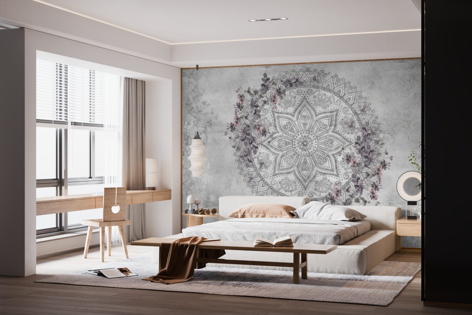 Fotobehang mooie foto tussen de bloemen