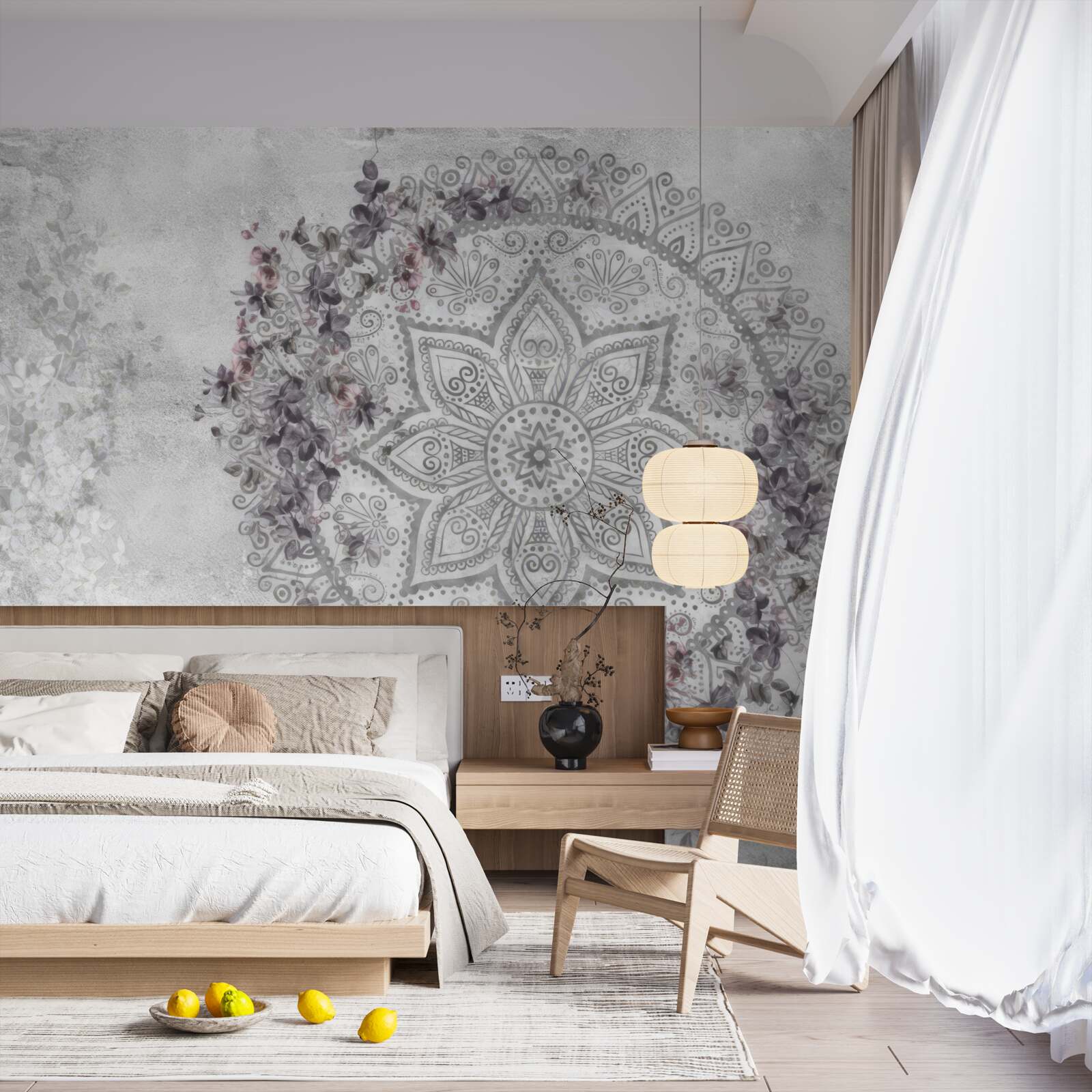 Fotobehang mooie foto tussen de bloemen