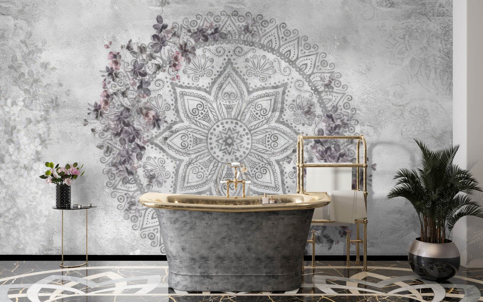 Fotobehang mooie foto tussen de bloemen