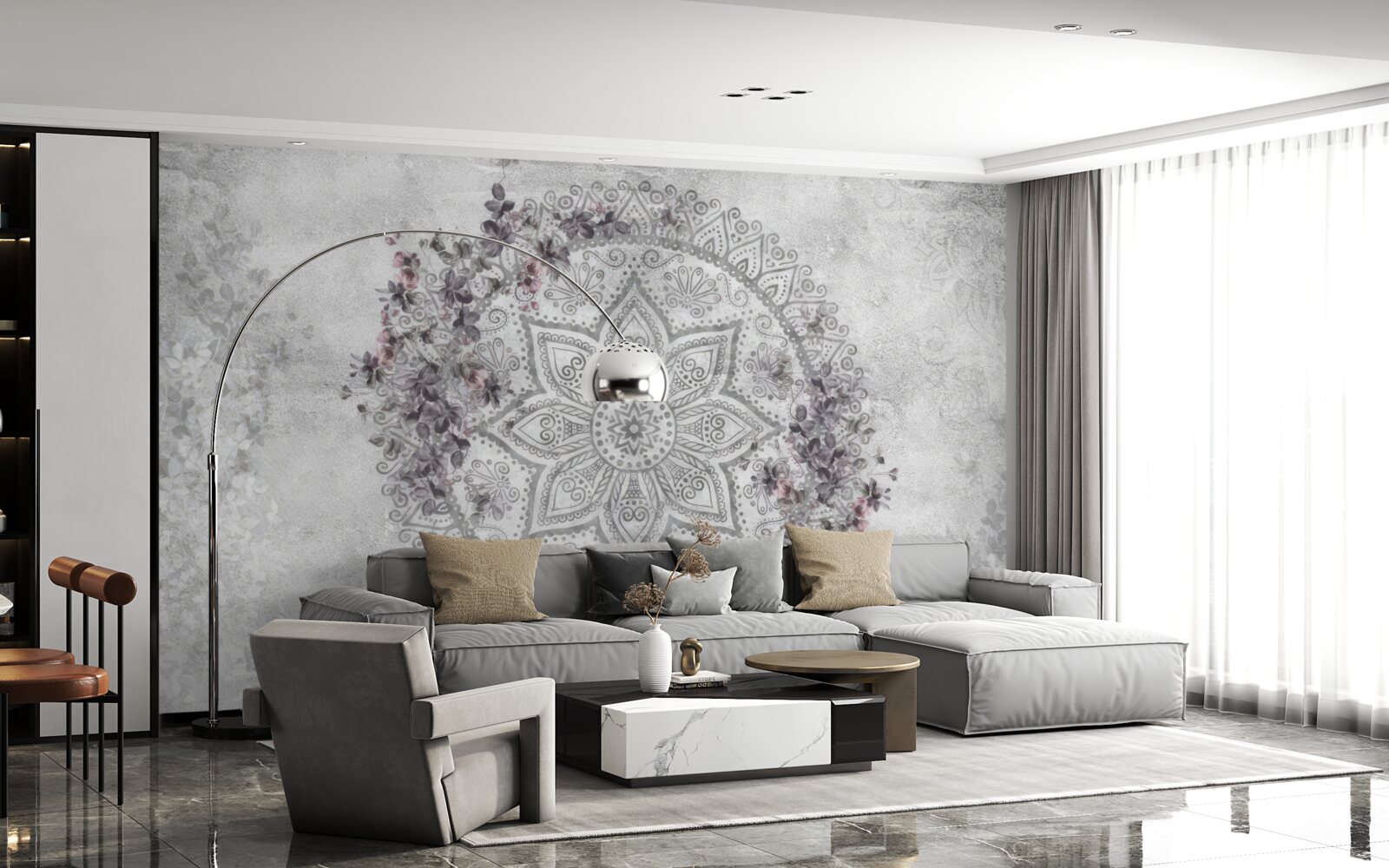 Fotobehang mooie foto tussen de bloemen