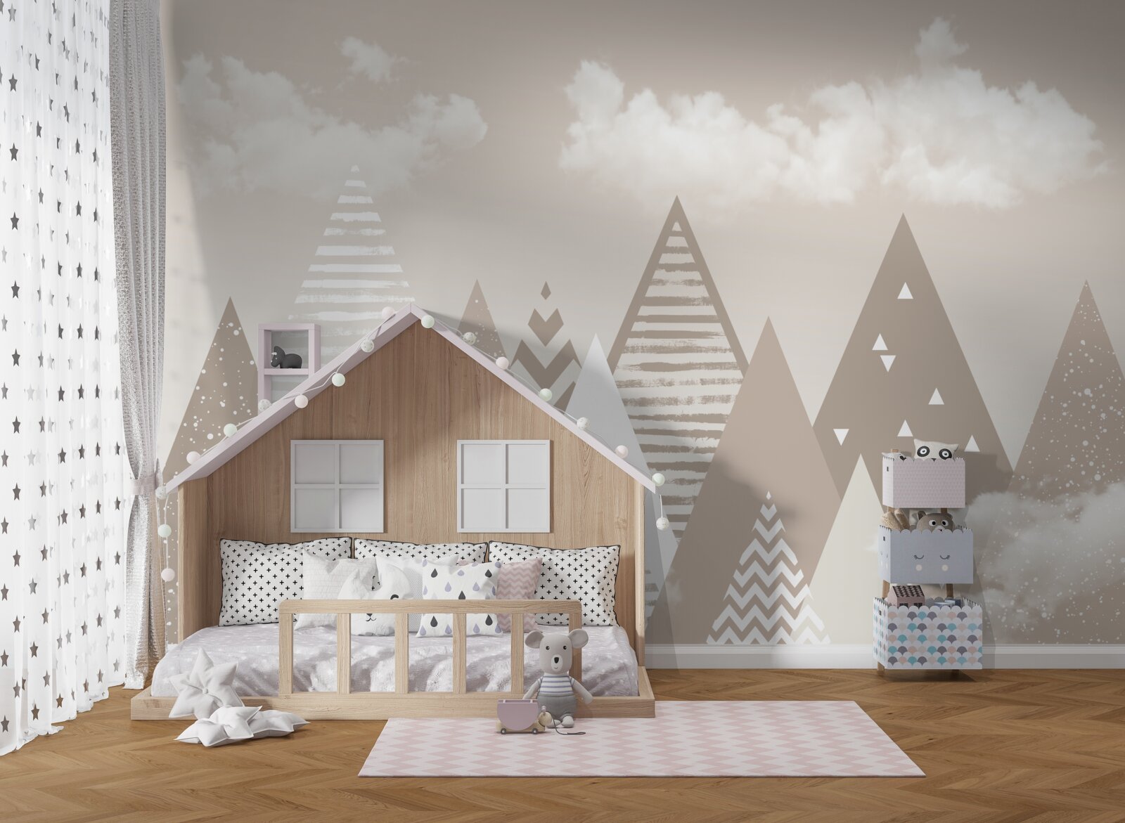 Fotobehang wolkenbergen in abstractie